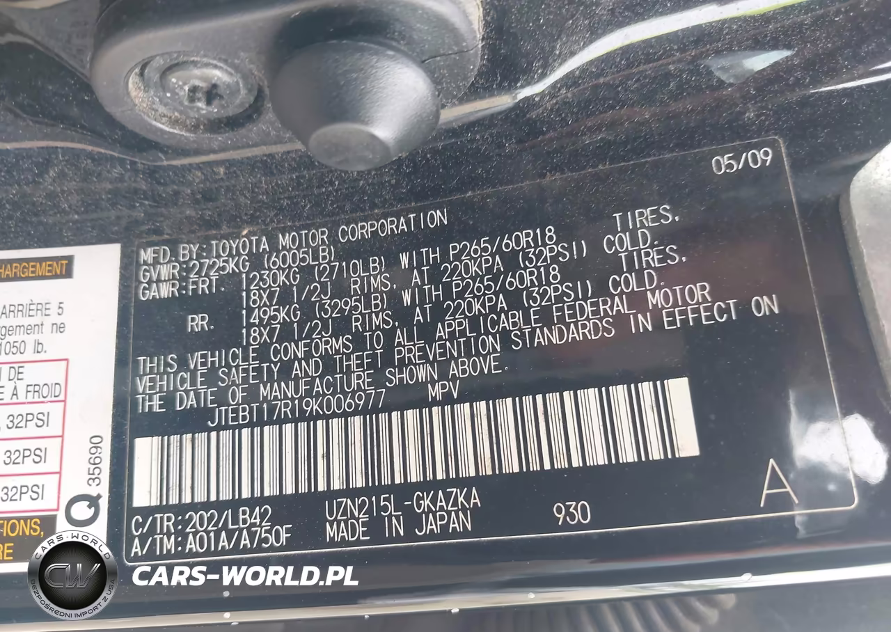 2009 Toyota 4Runner Limited V8 VIN:JTEBT17R19K006977 - 9