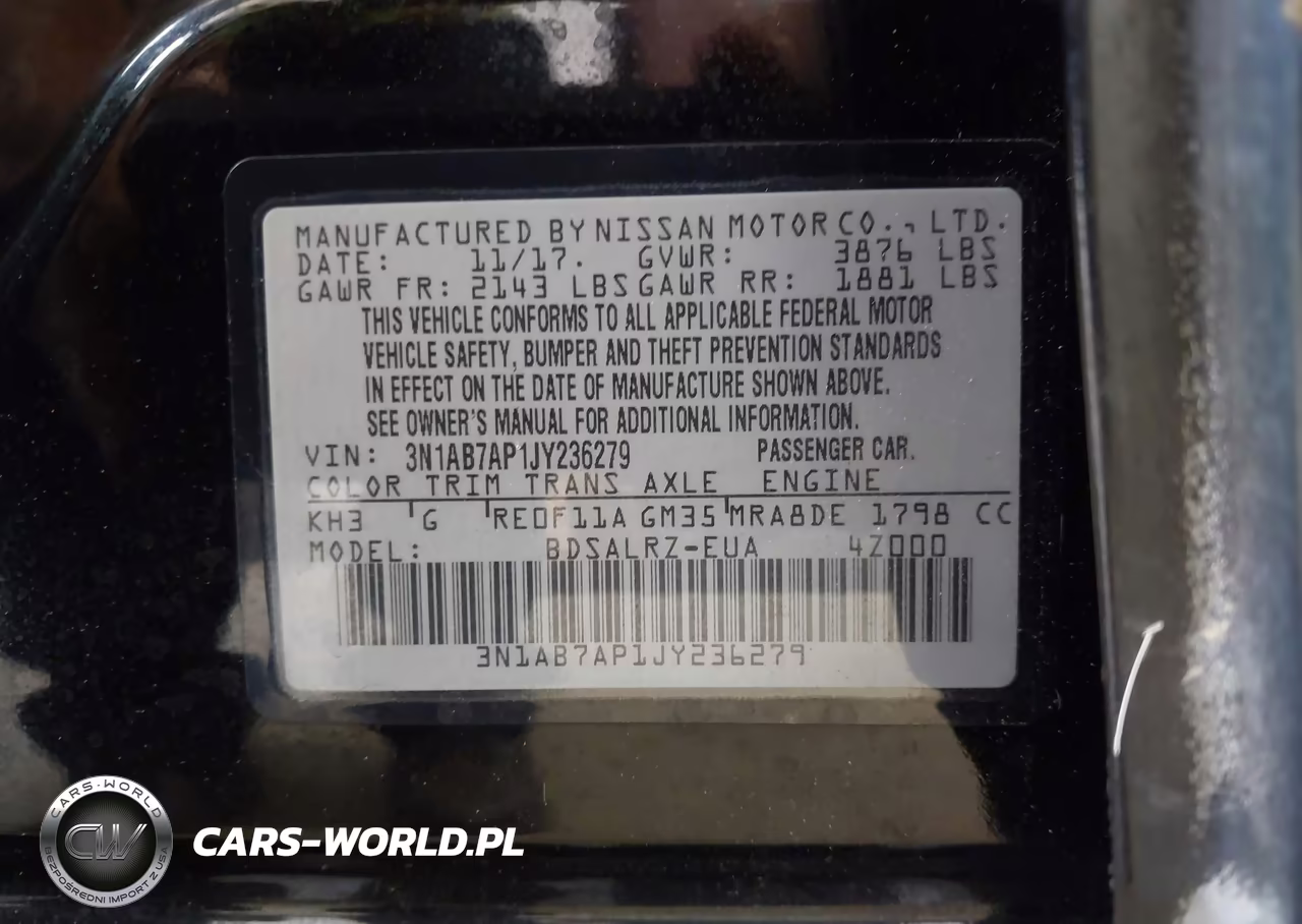 2018 Nissan Sentra Sr VIN:3N1AB7AP1JY236279 - 9