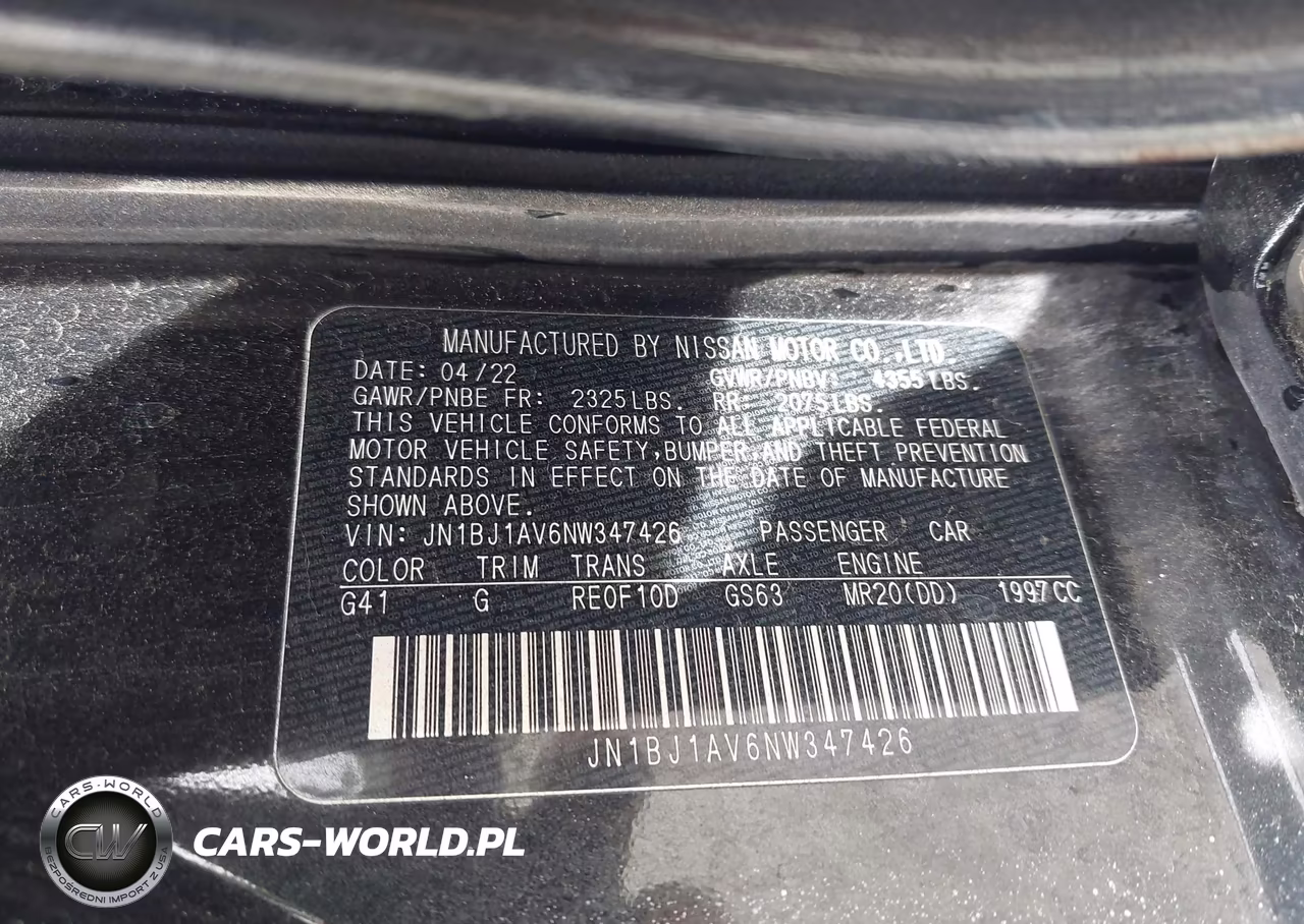 2022 Nissan Rogue Sport S Fwd Xtronic Cvt VIN:JN1BJ1AV6NW347426 - 9