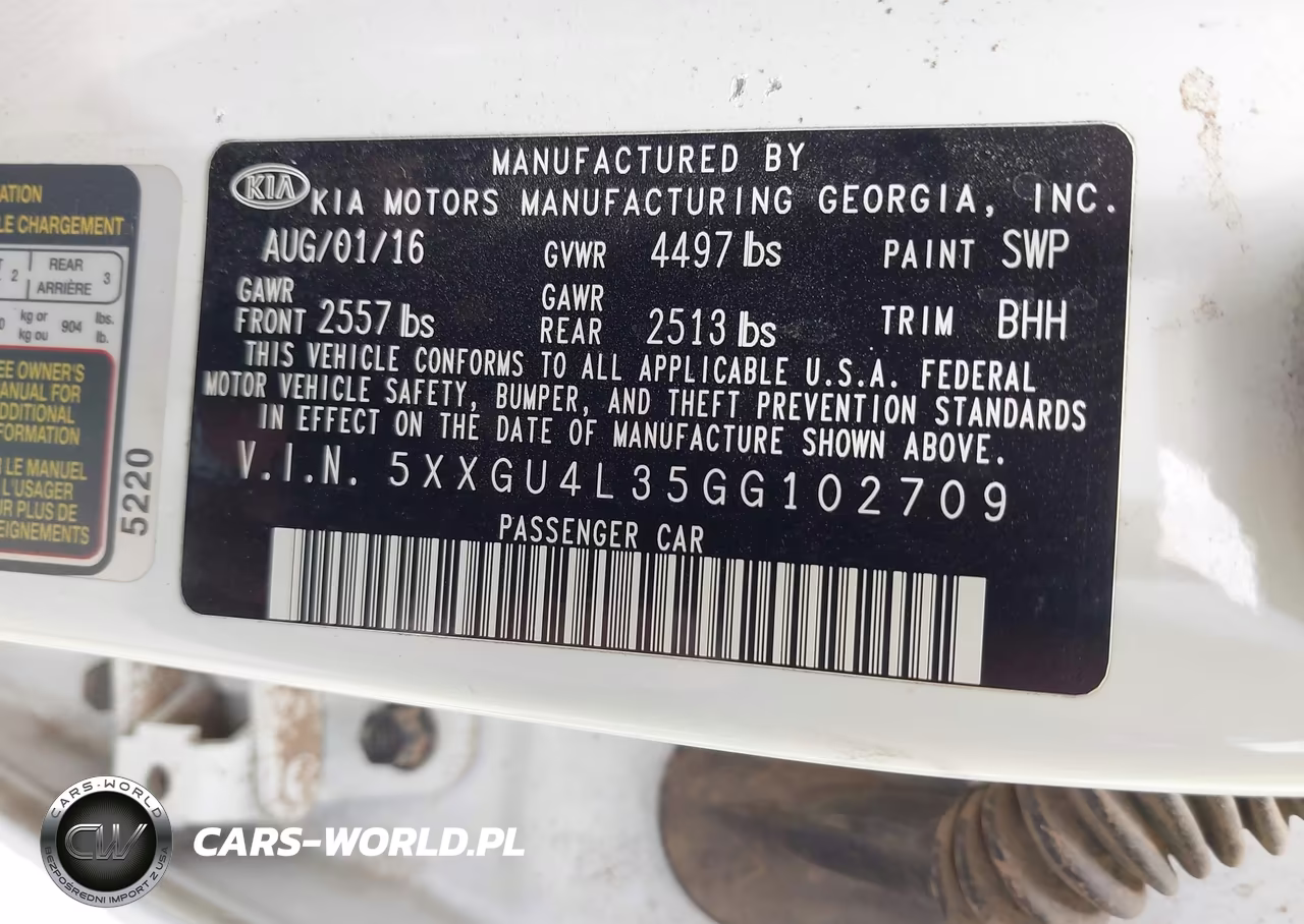 2016 Kia Optima Ex VIN:5XXGU4L35GG102709 - 9