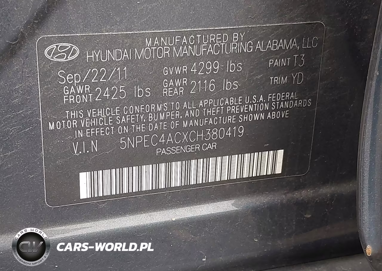 2012 Hyundai Sonata Limited VIN:5NPEC4ACXCH380419 - 9
