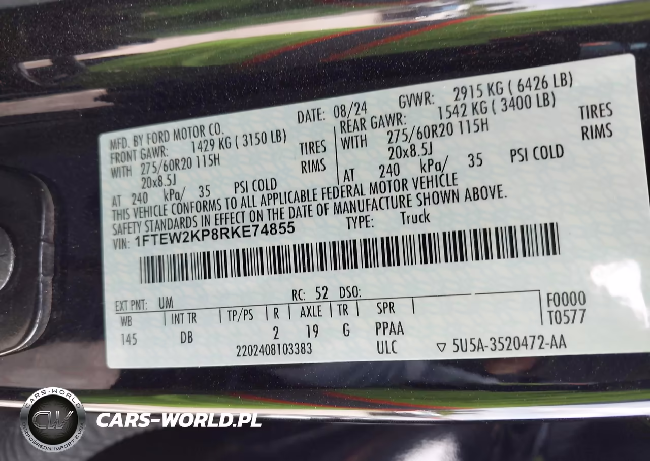 2024 Ford F-150 Stx VIN:1FTEW2KP8RKE74855 - 9