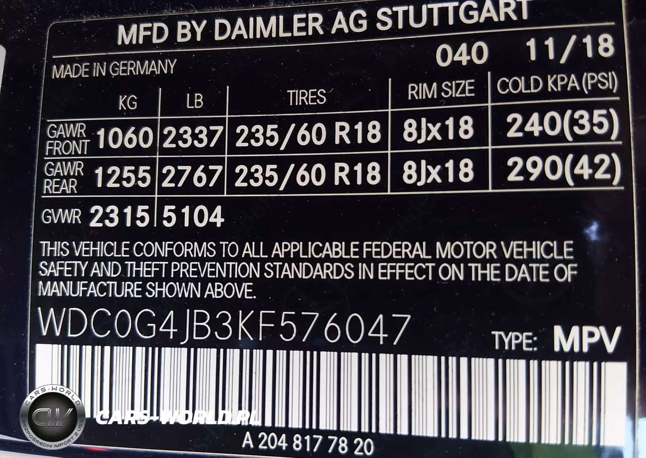 2019 Mercedes-Benz Glc 300 VIN:WDC0G4JB3KF576047 - 9