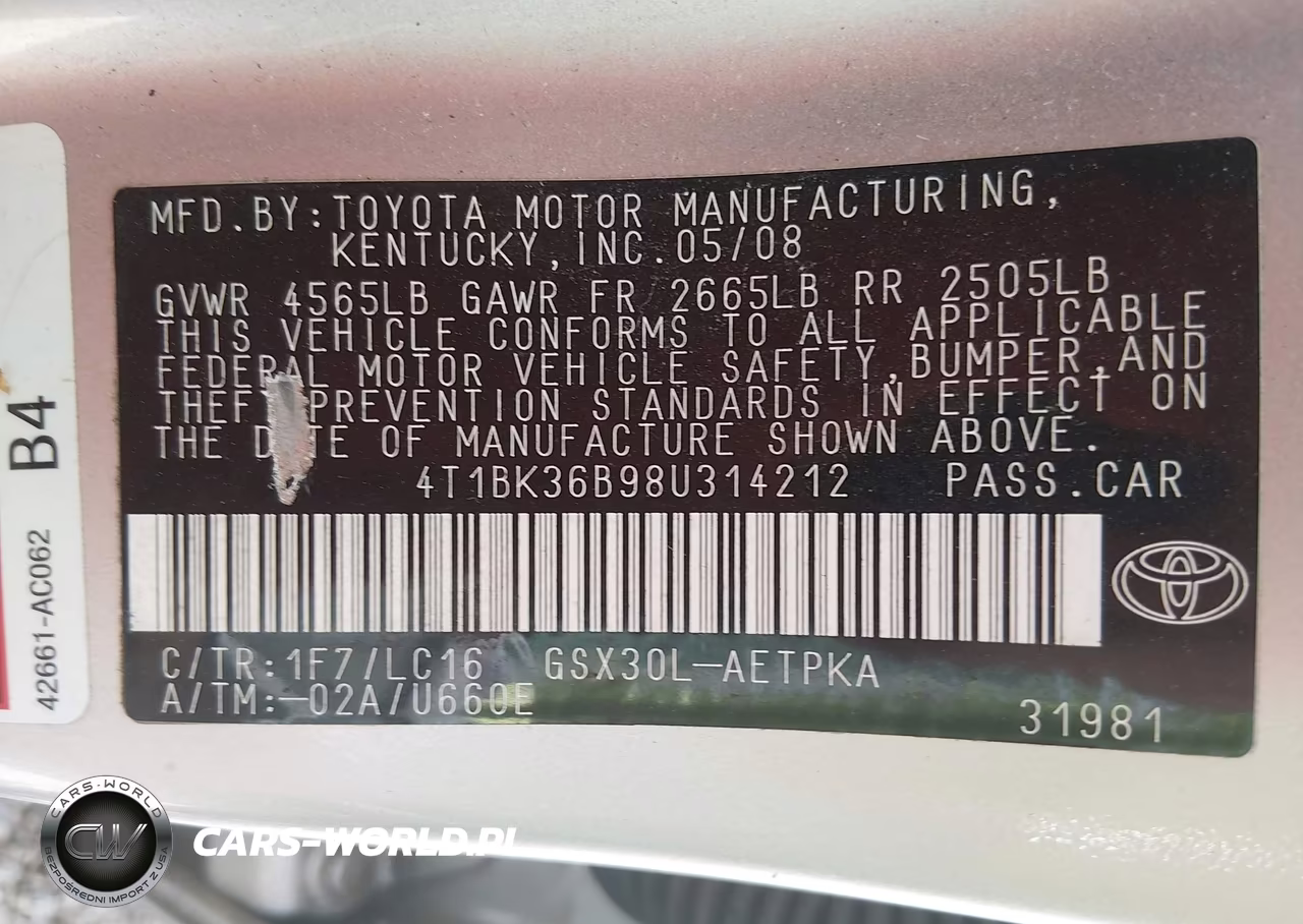 2008 Toyota Avalon Limited VIN:4T1BK36B98U314212 - 9