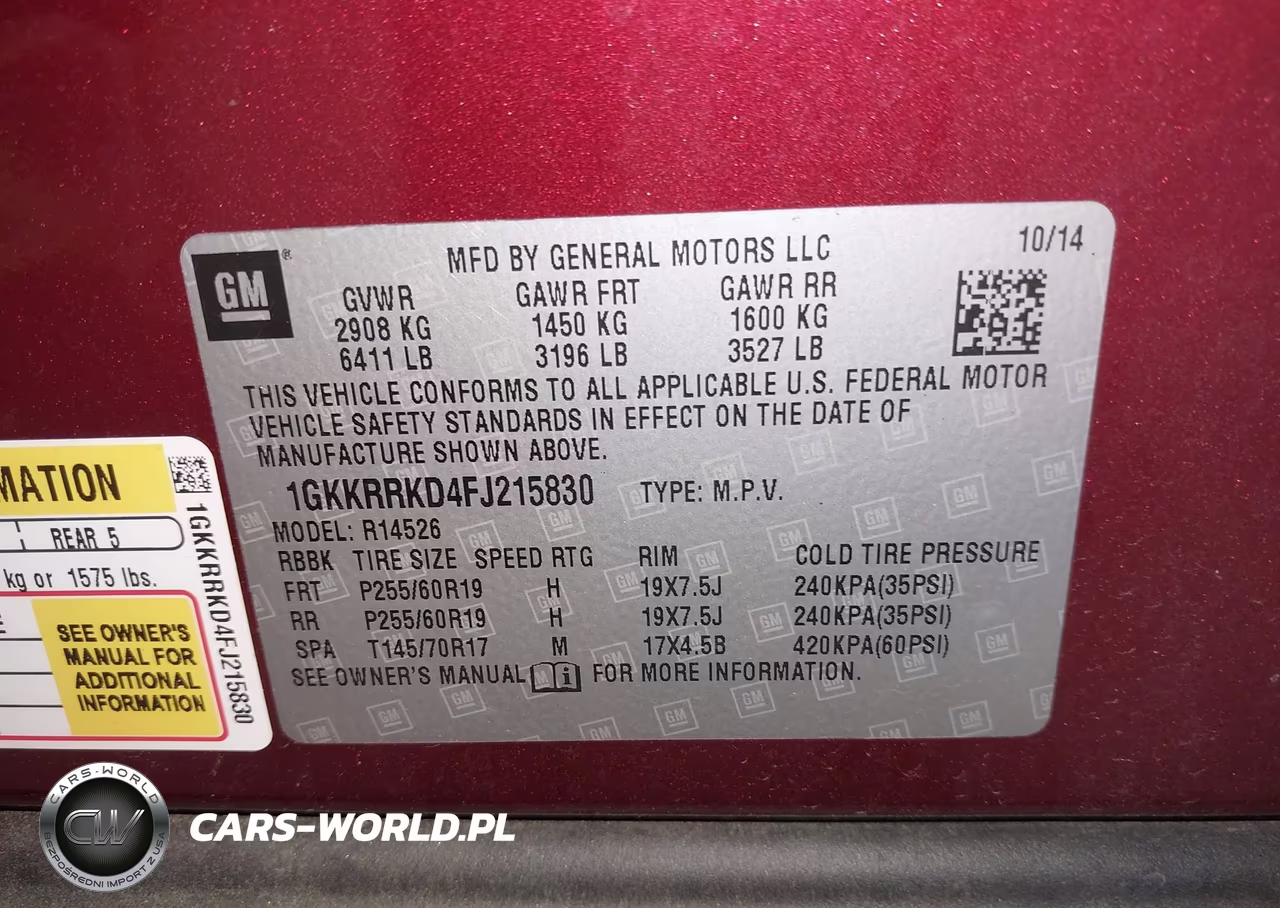 2015 GMC Acadia Slt-1 VIN:1GKKRRKD4FJ215830 - 9