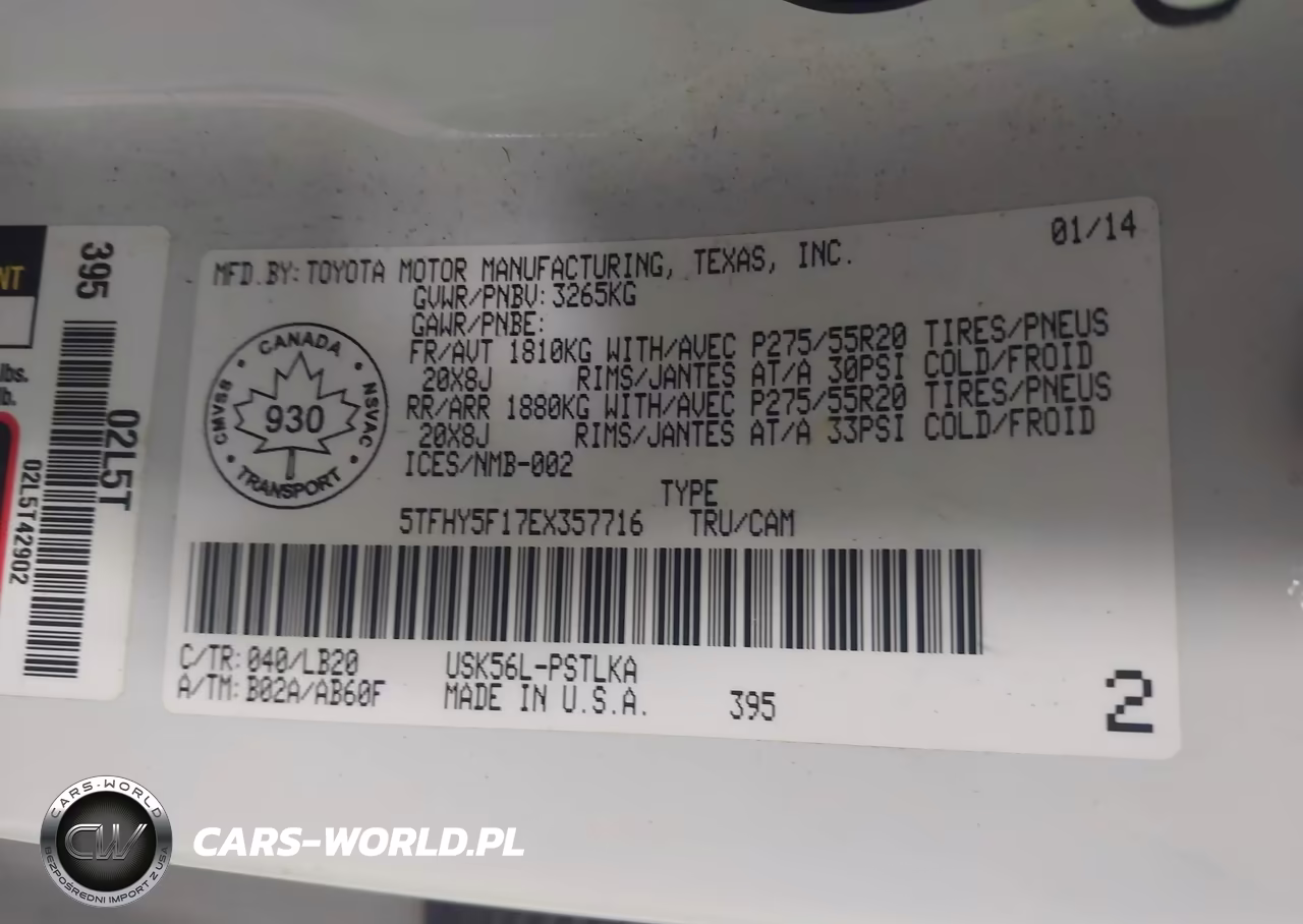 2014 Toyota Tundra Limited 5.7L V8 VIN:5TFHY5F17EX357716 - 9