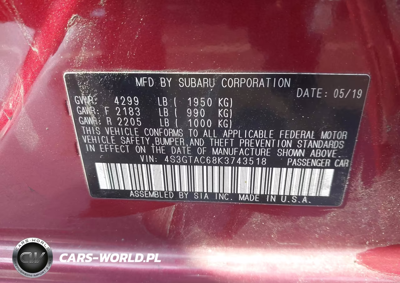2019 Subaru Impreza 2.0I Premium VIN:4S3GTAC68K3743518 - 9
