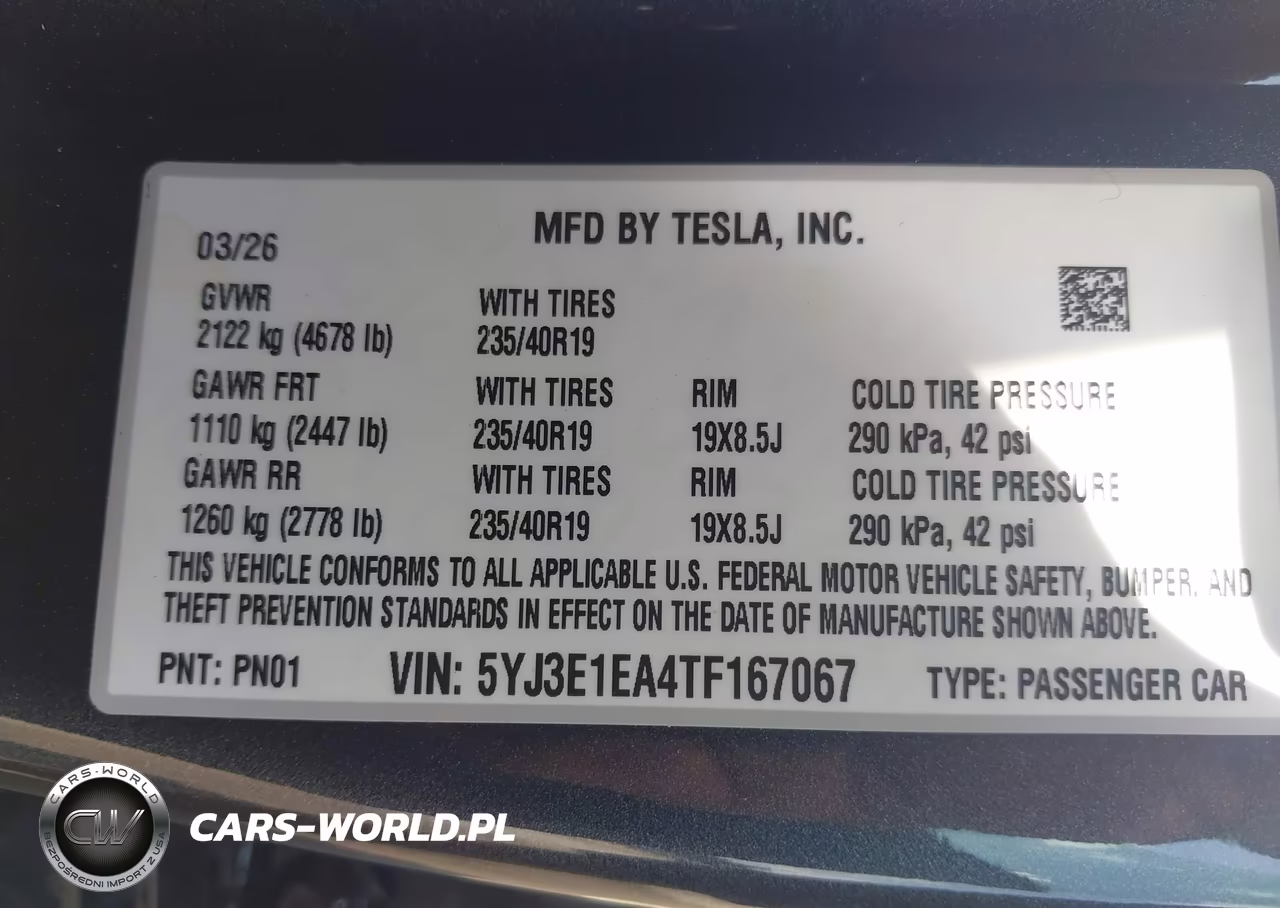 2026 Tesla Model 3 Premium Rear-Wheel Drive-Rear-Wheel Drive VIN:5YJ3E1EA4TF167067 - 9