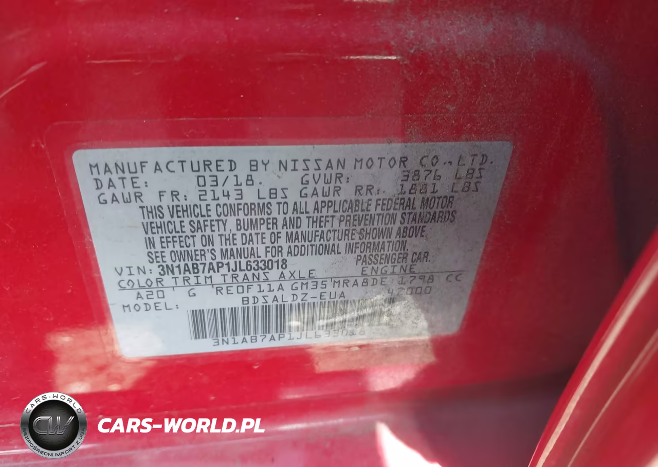2018 Nissan Sentra Sv VIN:3N1AB7AP1JL633018 - 9