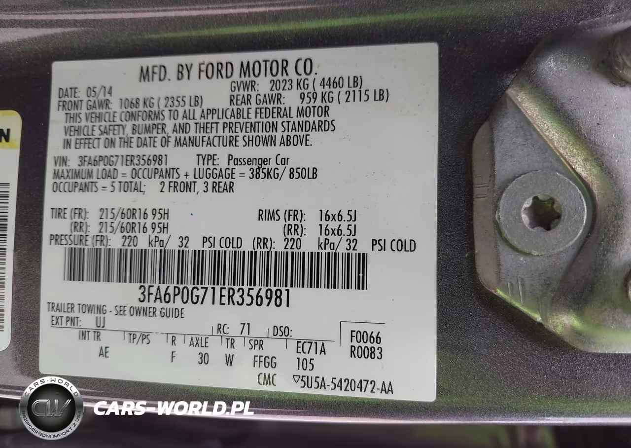 2014 Ford Fusion S VIN:3FA6P0G71ER356981 - 9