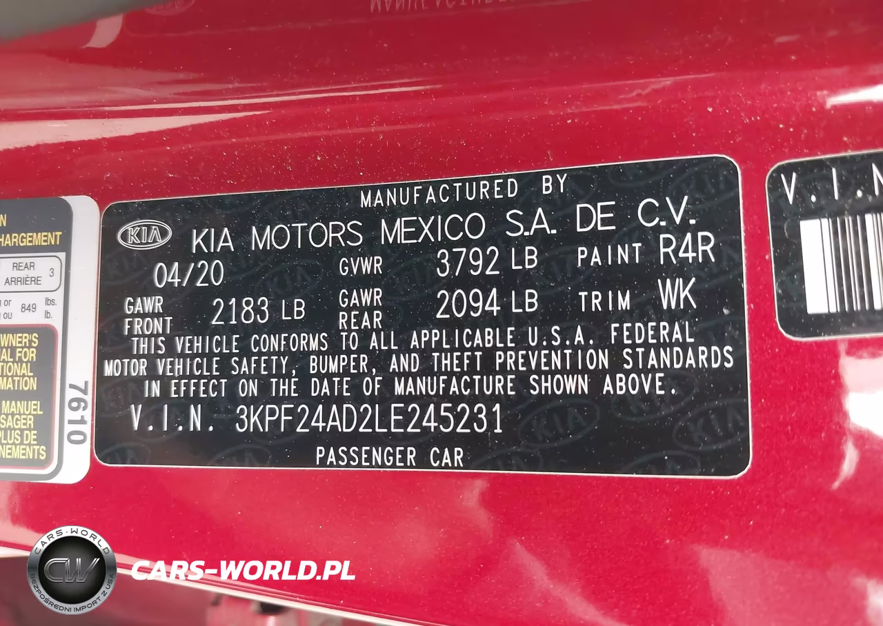 2020 Kia Forte Lxs VIN:3KPF24AD2LE245231 - 9