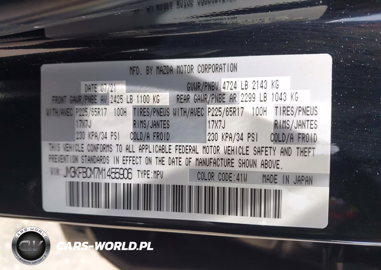 2021 Mazda Cx-5 Touring VIN:JM3KFBCM7M1455906 - 9