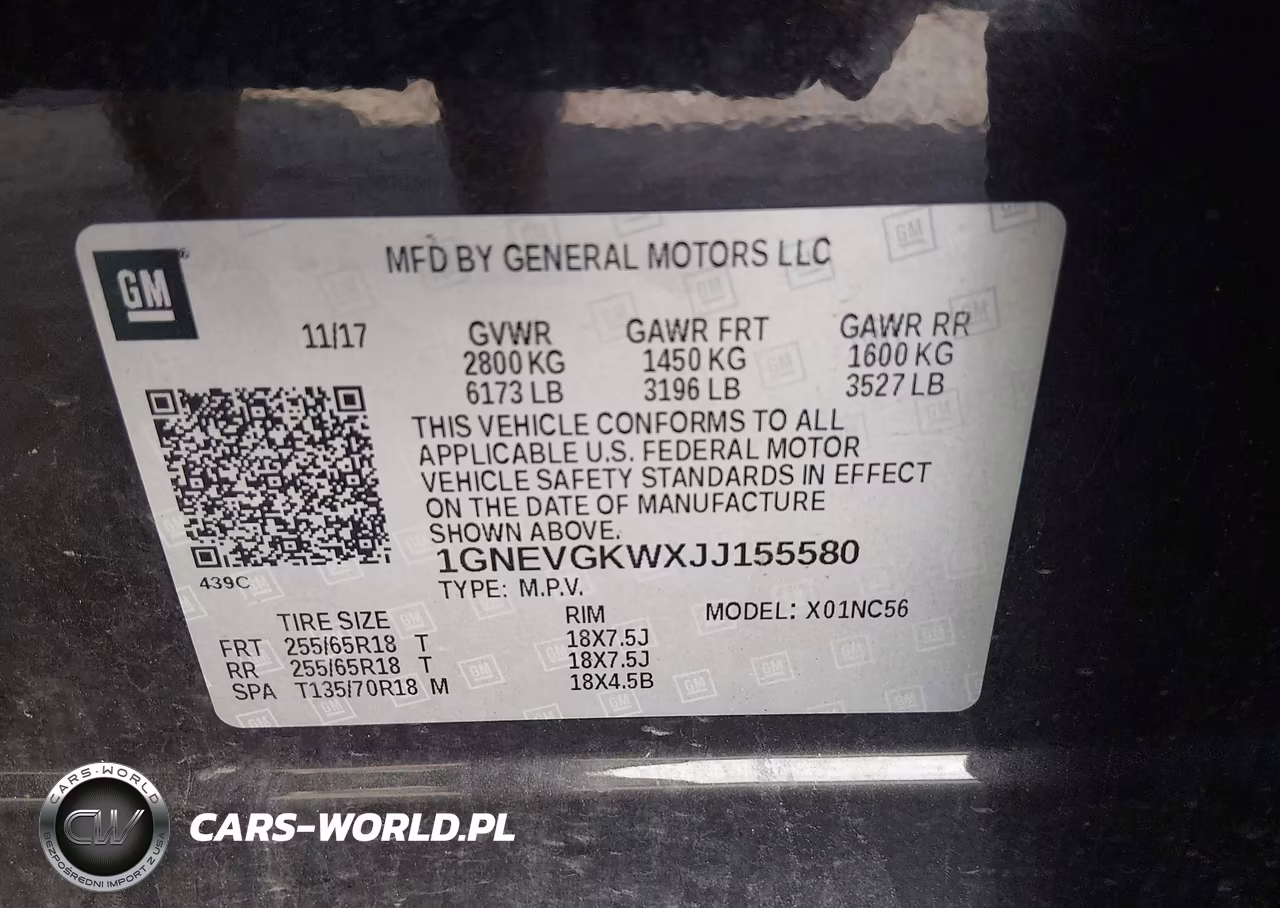 2018 Chevrolet Traverse Lt Cloth VIN:1GNEVGKWXJJ155580 - 9