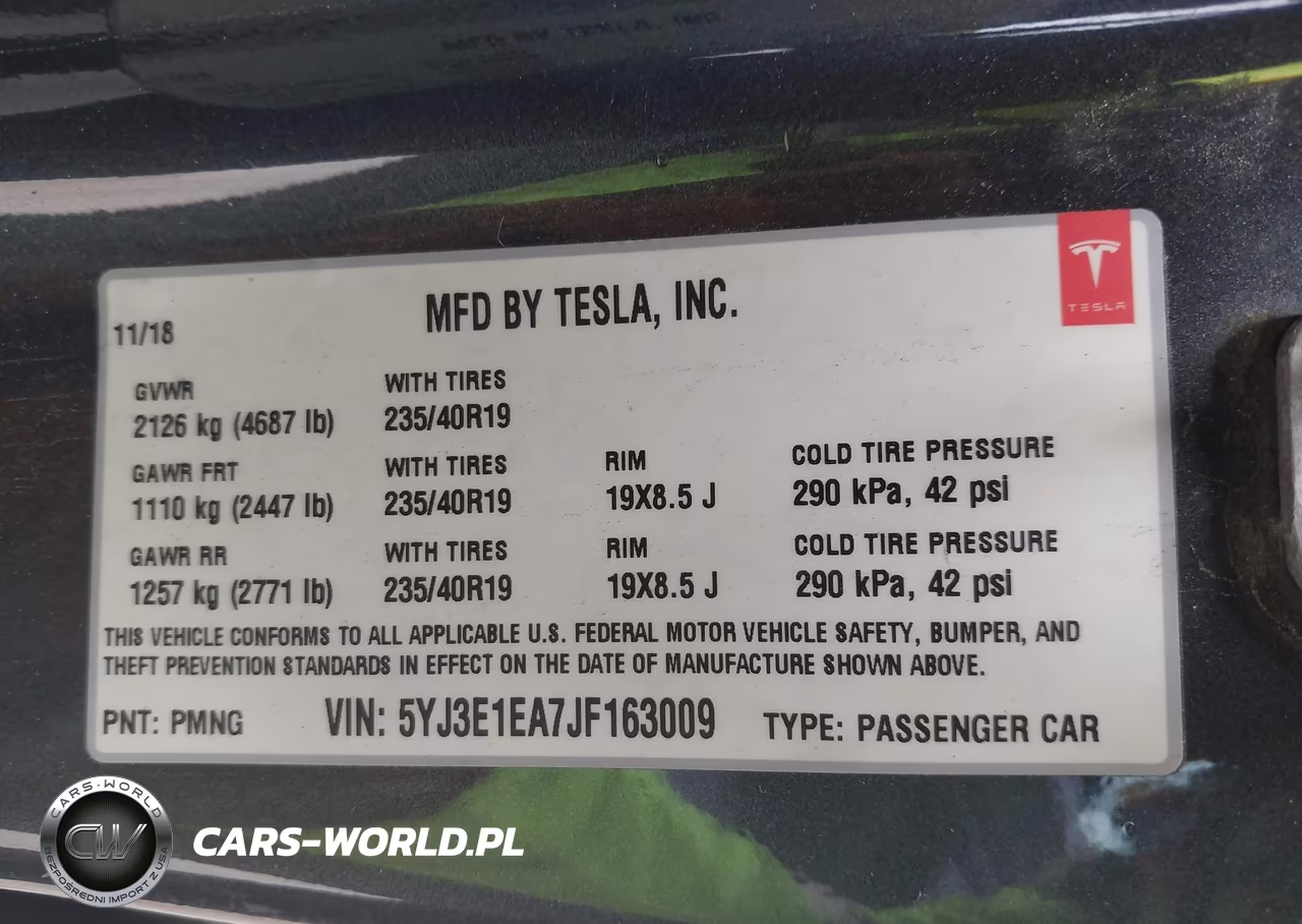 2018 Tesla Model 3 Long Range-Mid Range VIN:5YJ3E1EA7JF163009 - 9