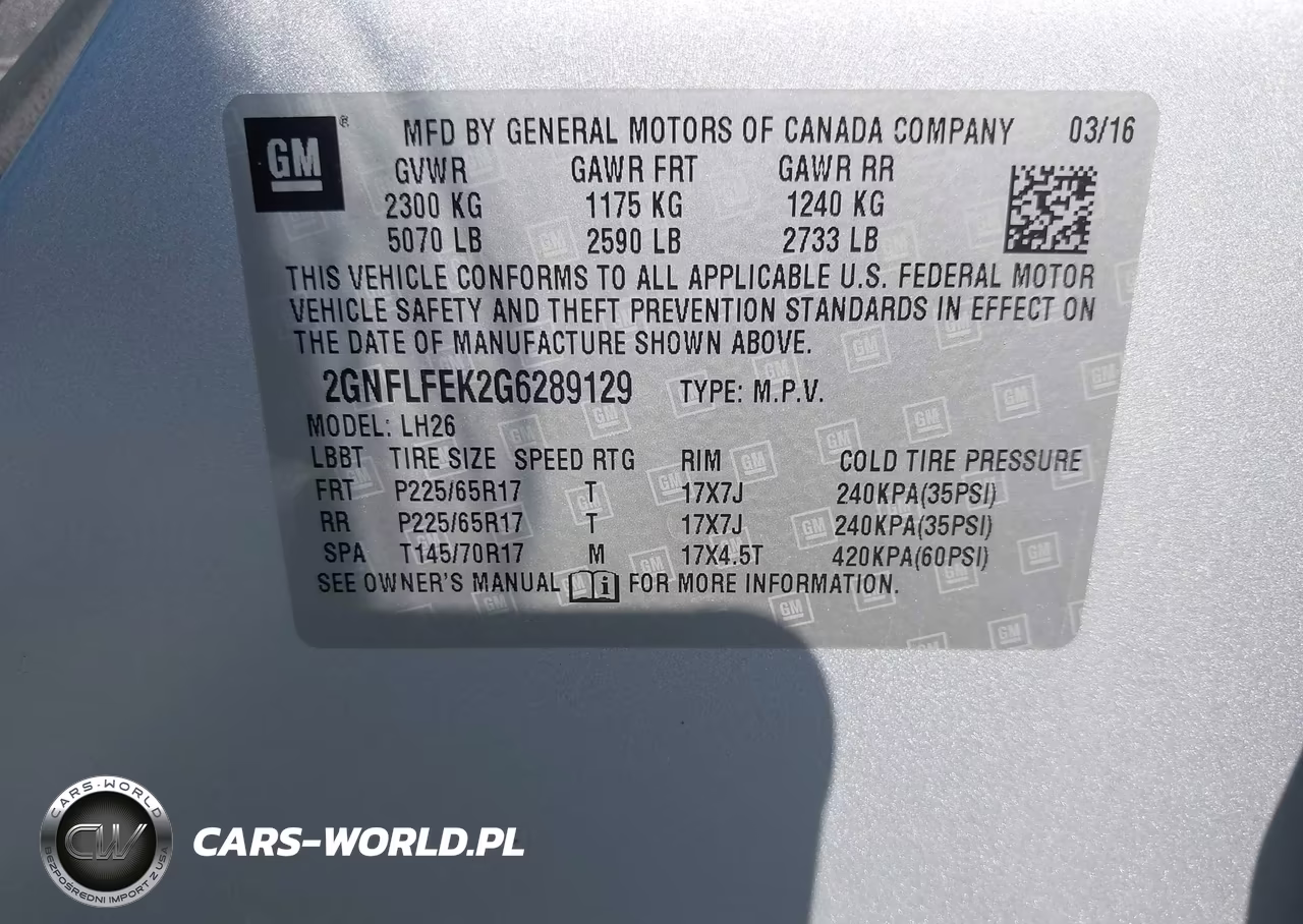 2016 Chevrolet Equinox Lt VIN:2GNFLFEK2G6289129 - 9