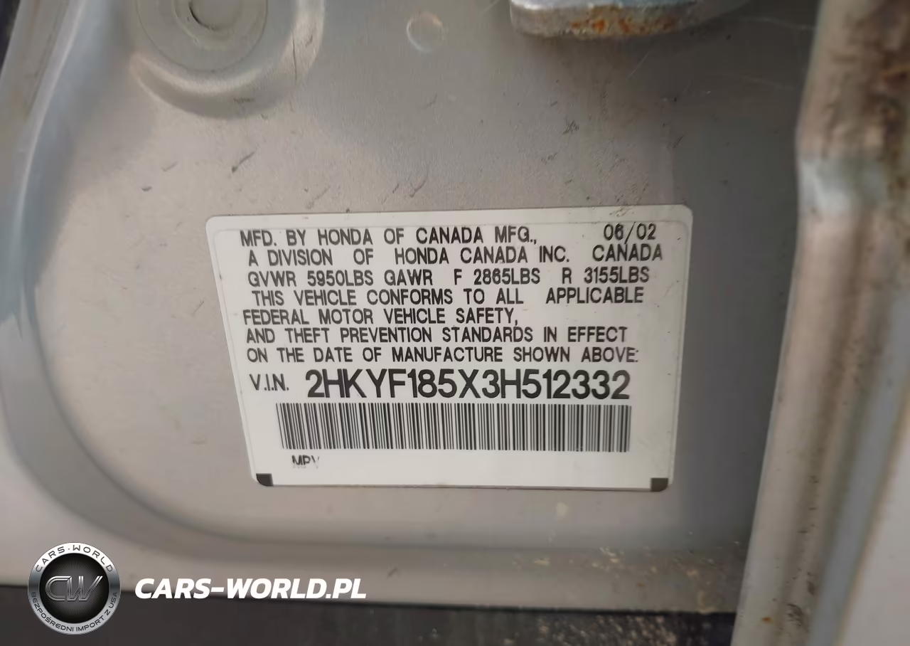 2003 Honda Pilot Ex-L VIN:2HKYF185X3H512332 - 9