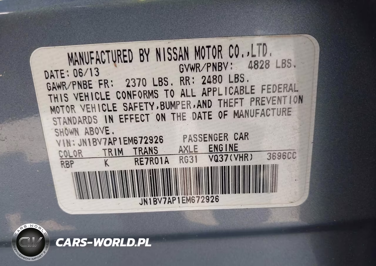 2014 Infiniti Q50 Sport VIN:JN1BV7AP1EM672926 - 9