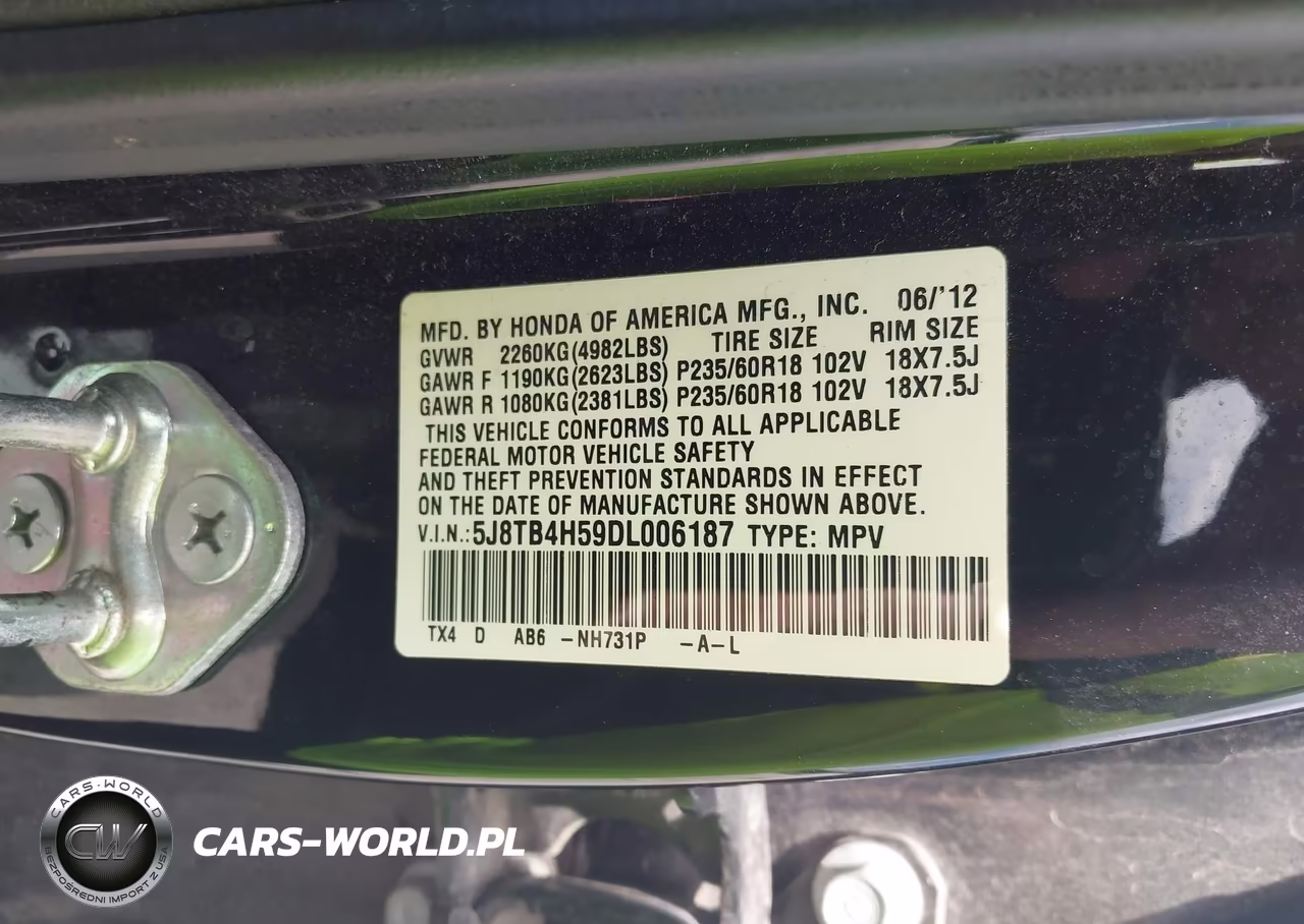 2013 Acura Rdx VIN:5J8TB4H59DL006187 - 9