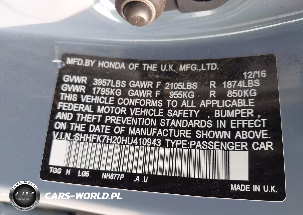2017 Honda Civic Lx VIN:SHHFK7H20HU410943 - 9