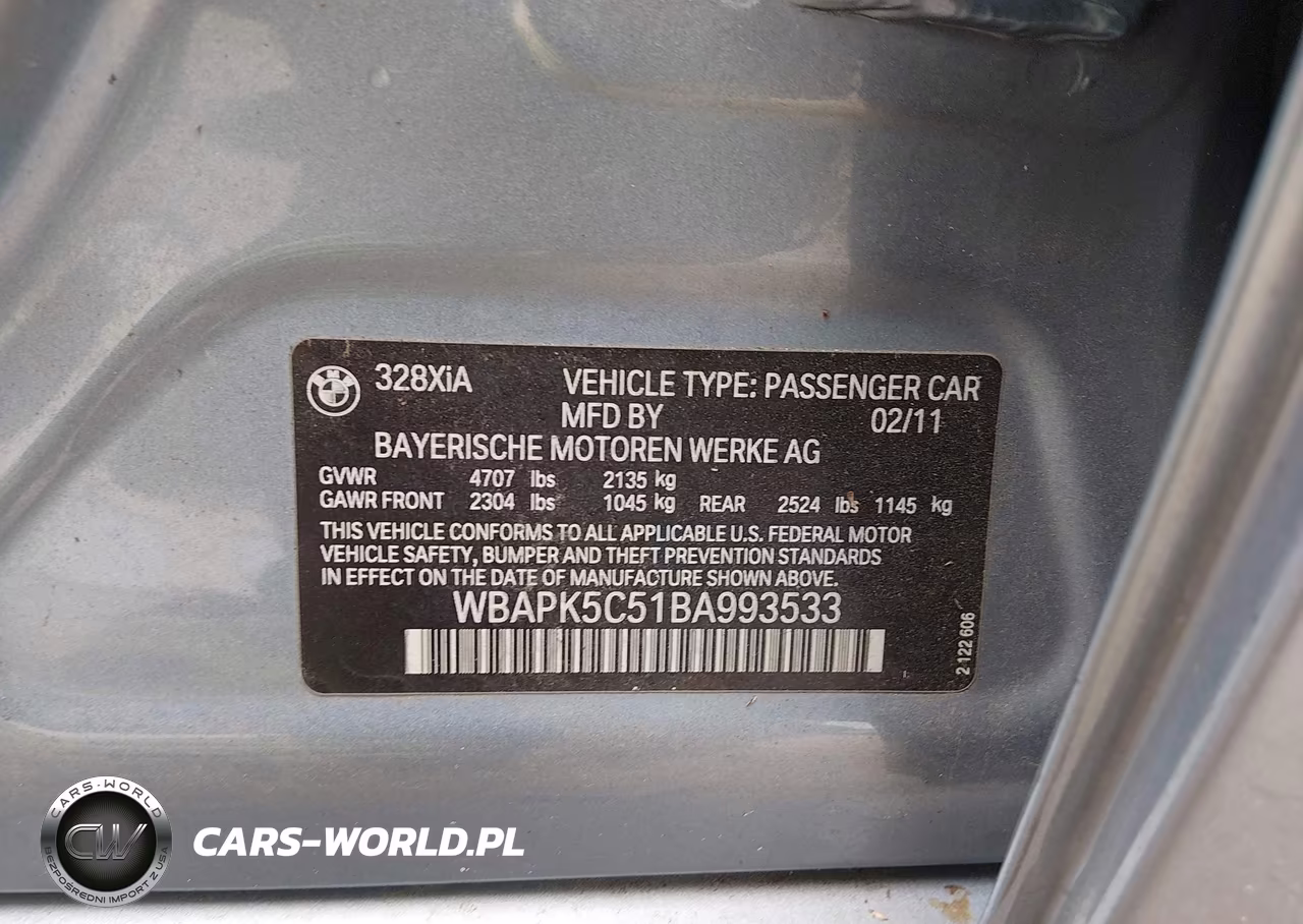 2011 BMW 328I xDrive VIN:WBAPK5C51BA993533 - 9