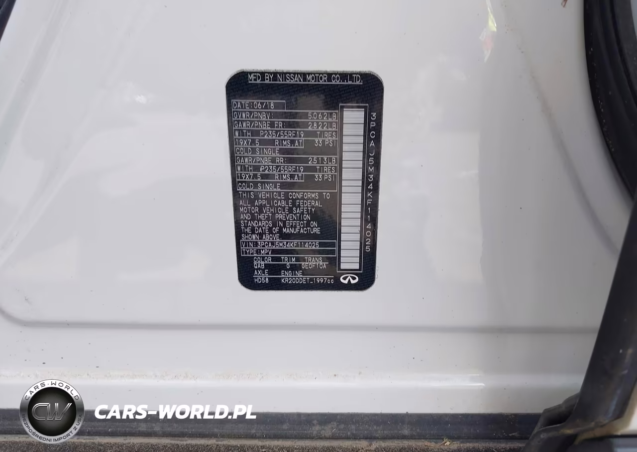 2019 Infiniti Qx50 Essential VIN:3PCAJ5M34KF114025 - 9