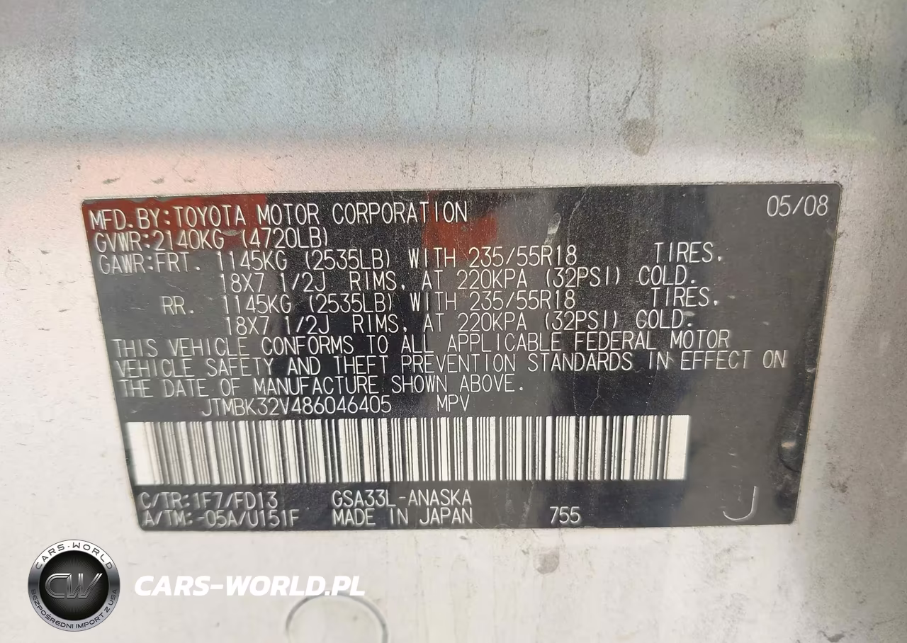 2008 Toyota Rav4 Sport V6 VIN:JTMBK32V486046405 - 9