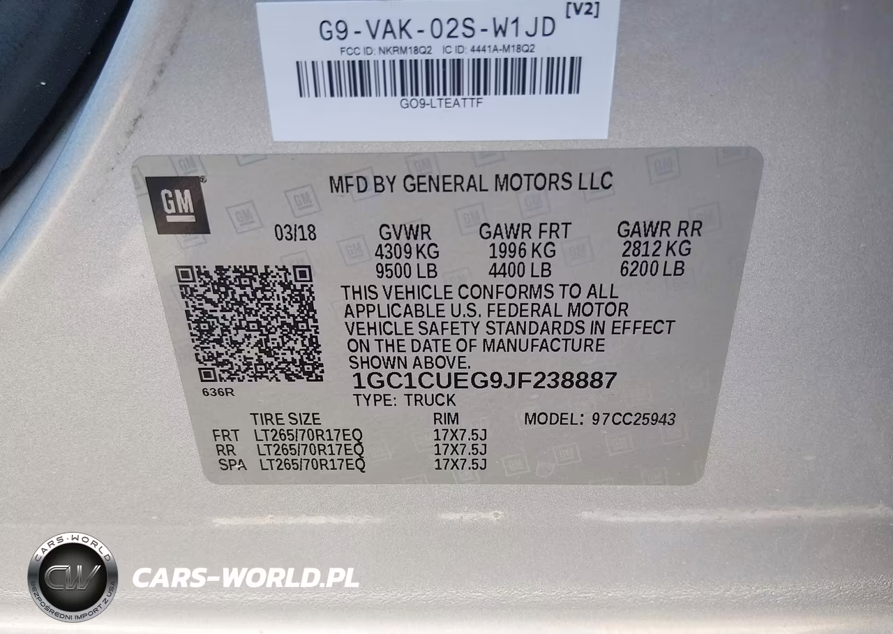 2018 Chevrolet Silverado 2500Hd Wt VIN:1GC1CUEG9JF238887 - 9