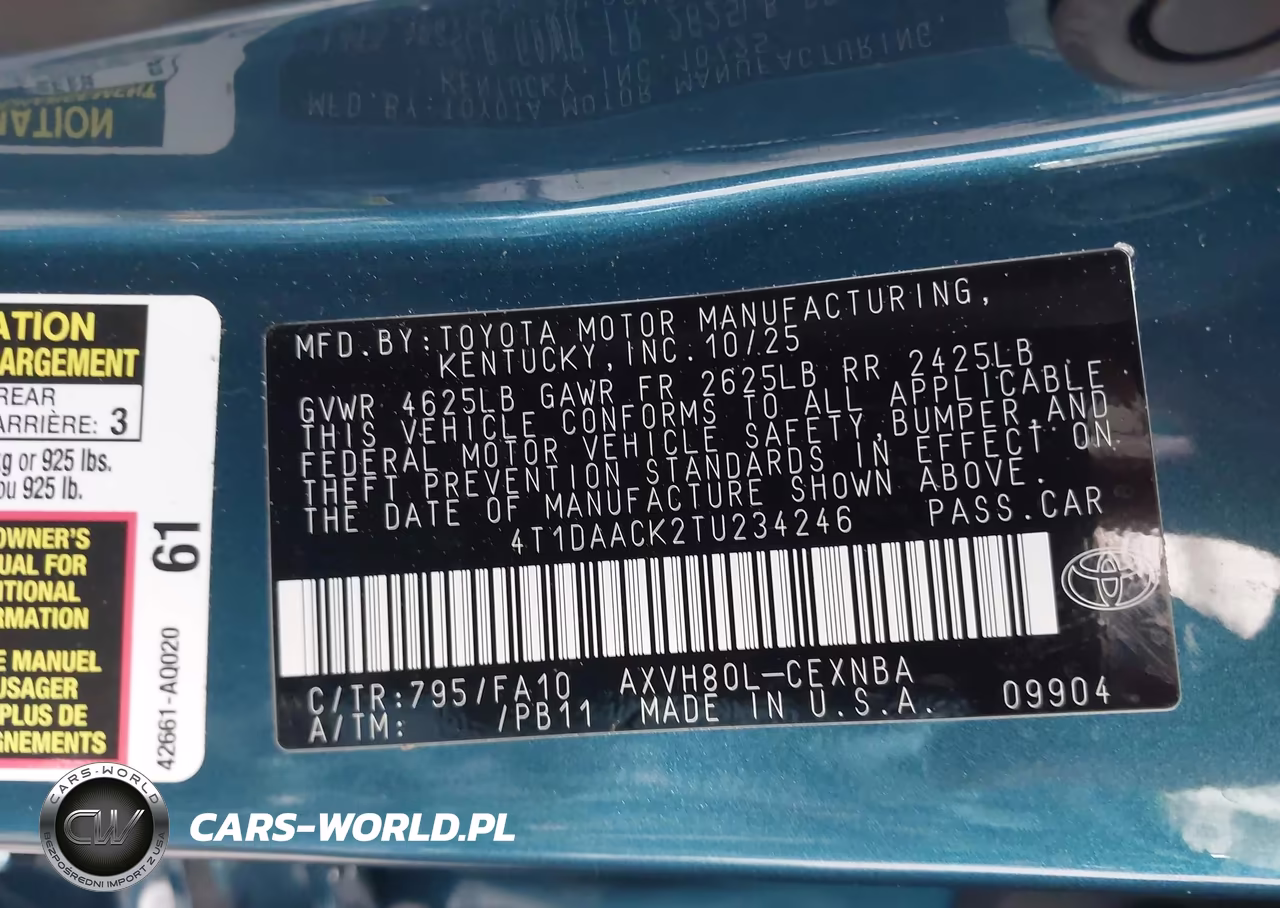 2026 Toyota Camry Le VIN:4T1DAACK2TU234246 - 9