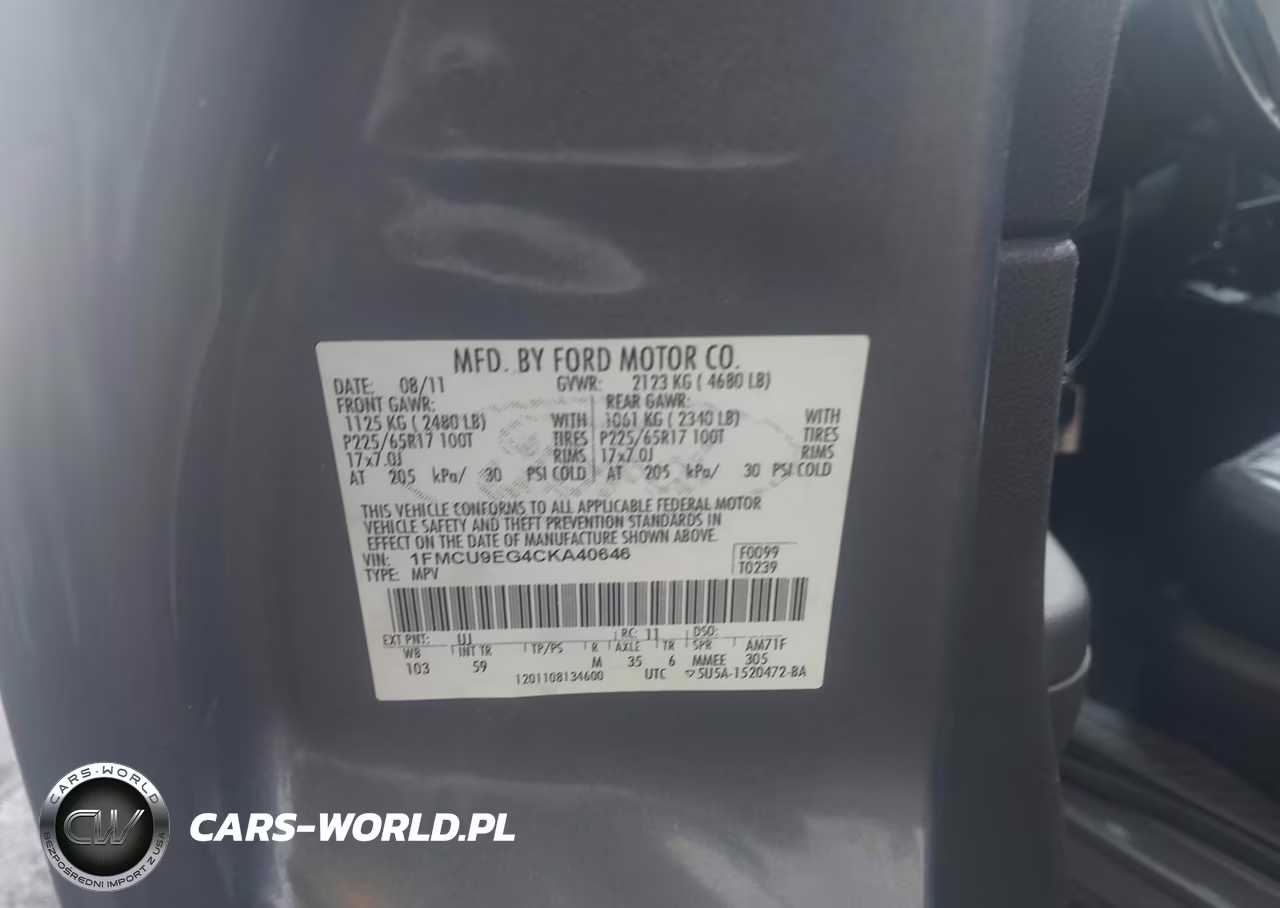 2012 Ford Escape Limited VIN:1FMCU9EG4CKA40646 - 9
