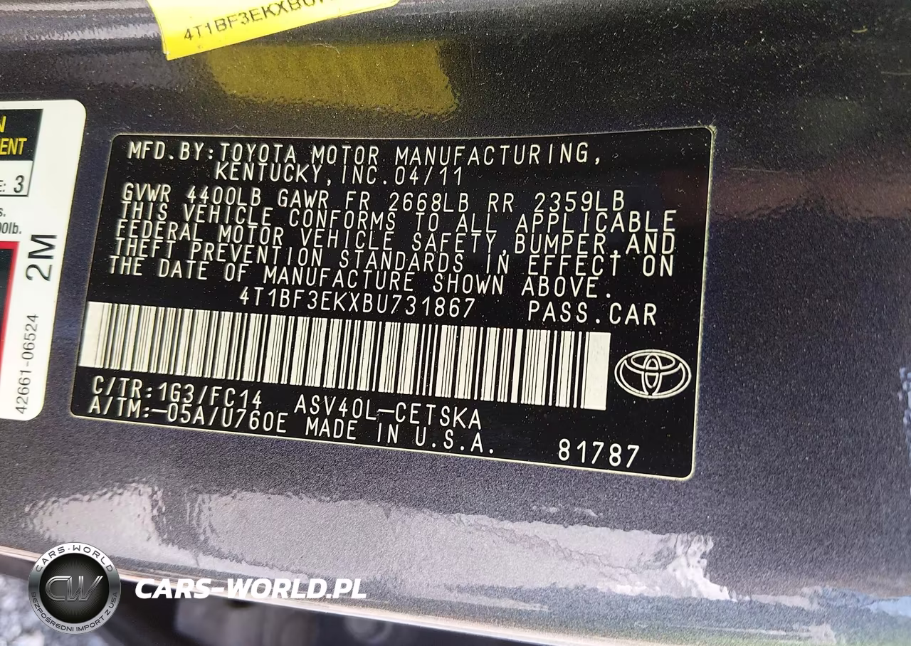 2011 Toyota Camry Se VIN:4T1BF3EKXBU731867 - 9