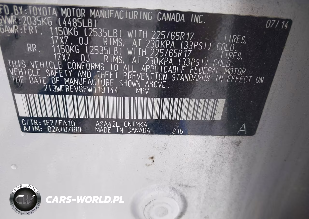 2014 Toyota Rav4 Xle VIN:2T3WFREV8EW119144 - 9
