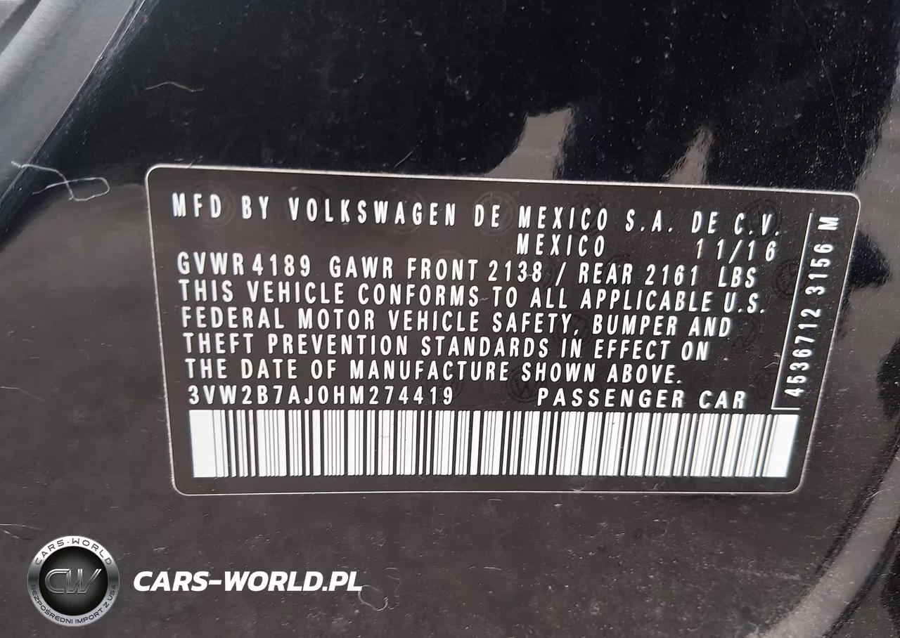 2017 Volkswagen Jetta 1.4T S VIN:3VW2B7AJ0HM274419 - 9