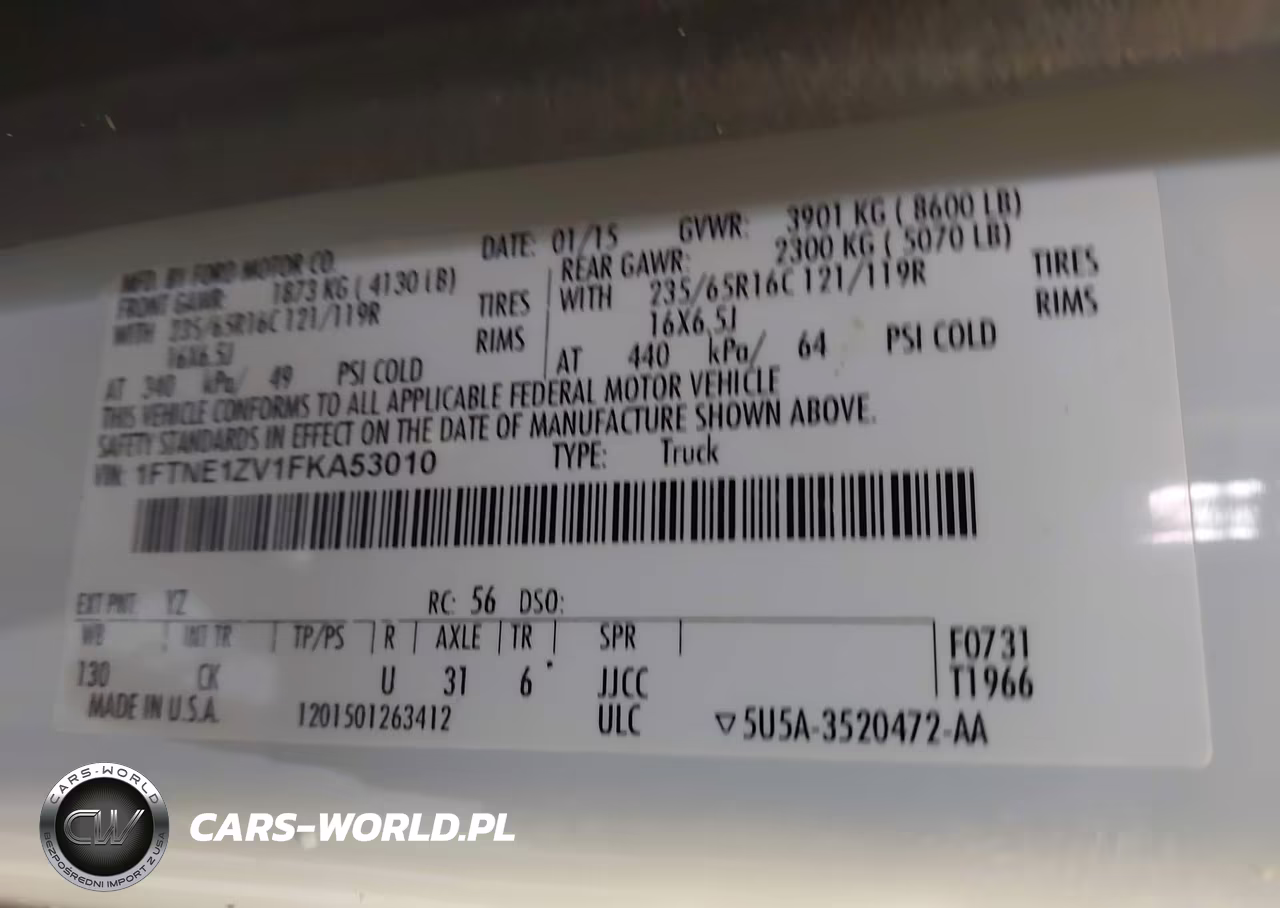 2015 Ford Transit-150 VIN:1FTNE1ZV1FKA53010 - 9