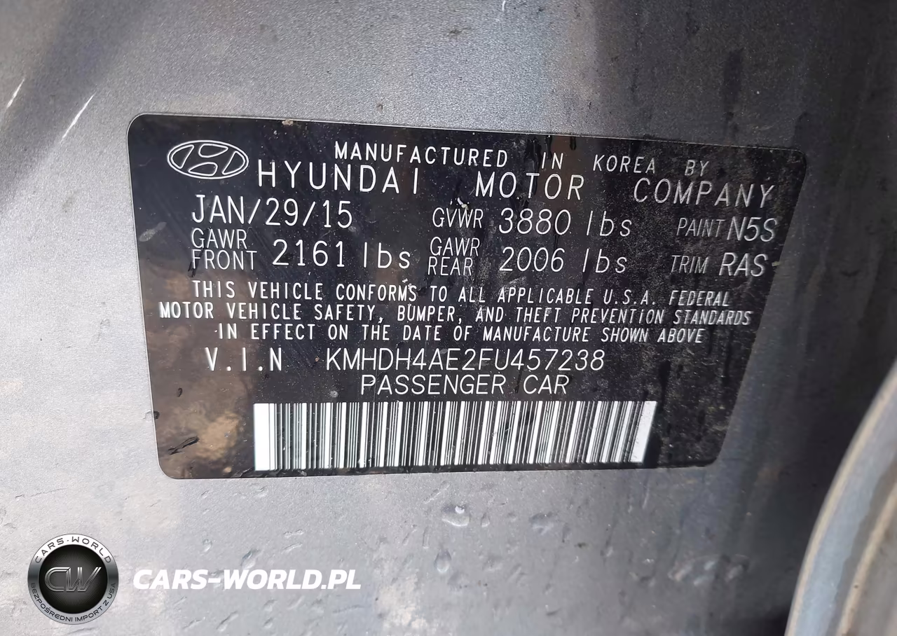2015 Hyundai Elantra Limited VIN:KMHDH4AE2FU457238 - 9