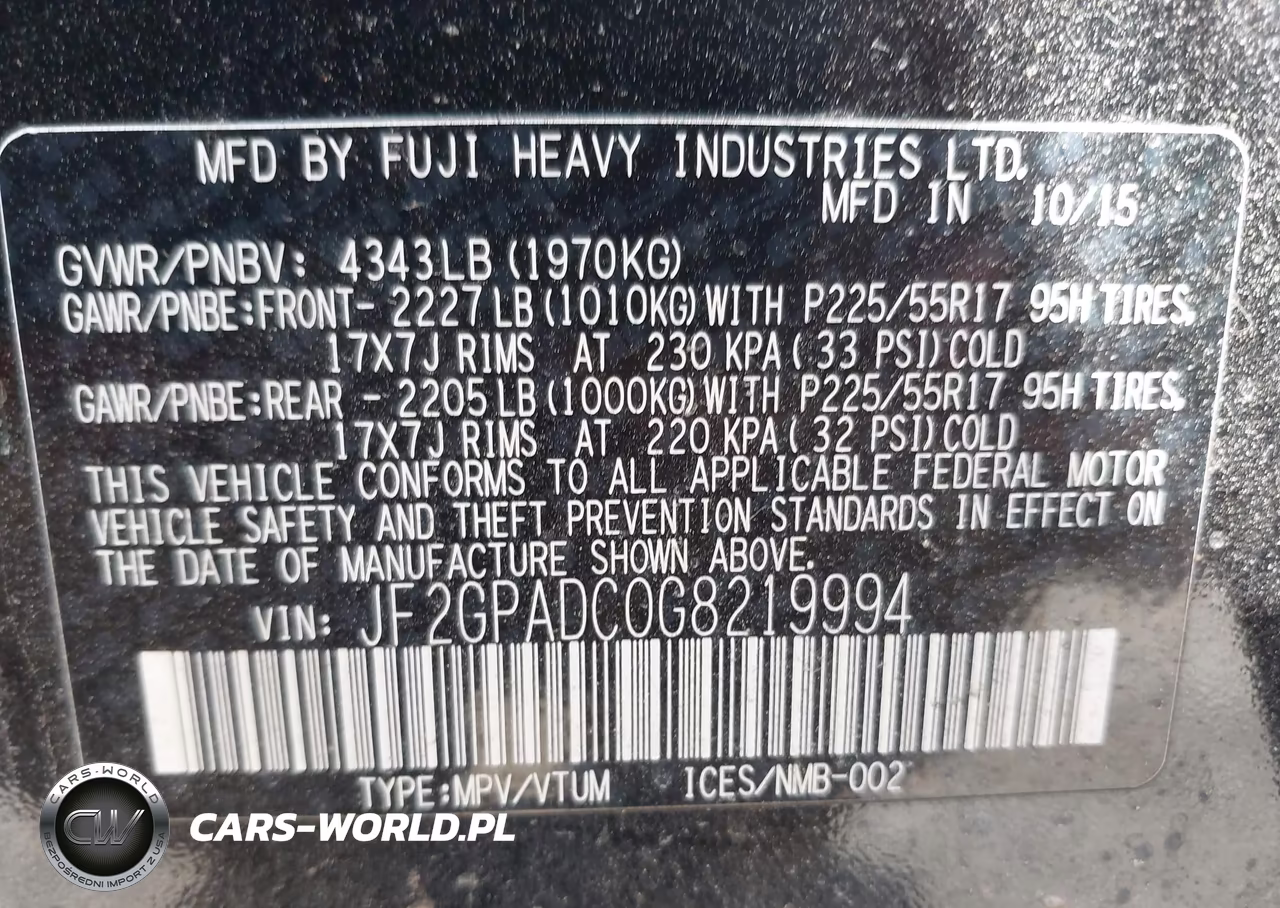 2016 Subaru Crosstrek 2.0I Premium VIN:JF2GPADC0G8219994 - 9