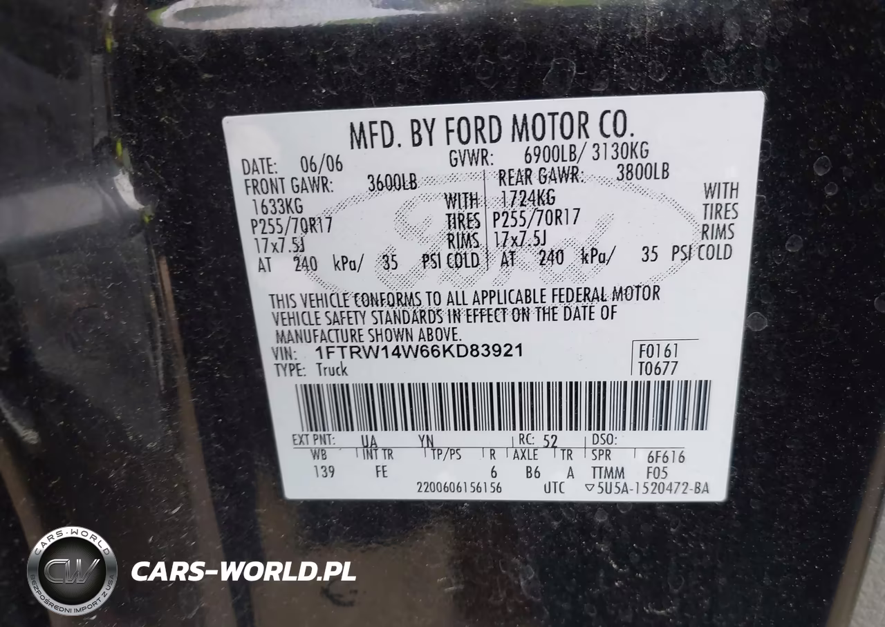 2006 Ford F-150 Xlt VIN:1FTRW14W66KD83921 - 9
