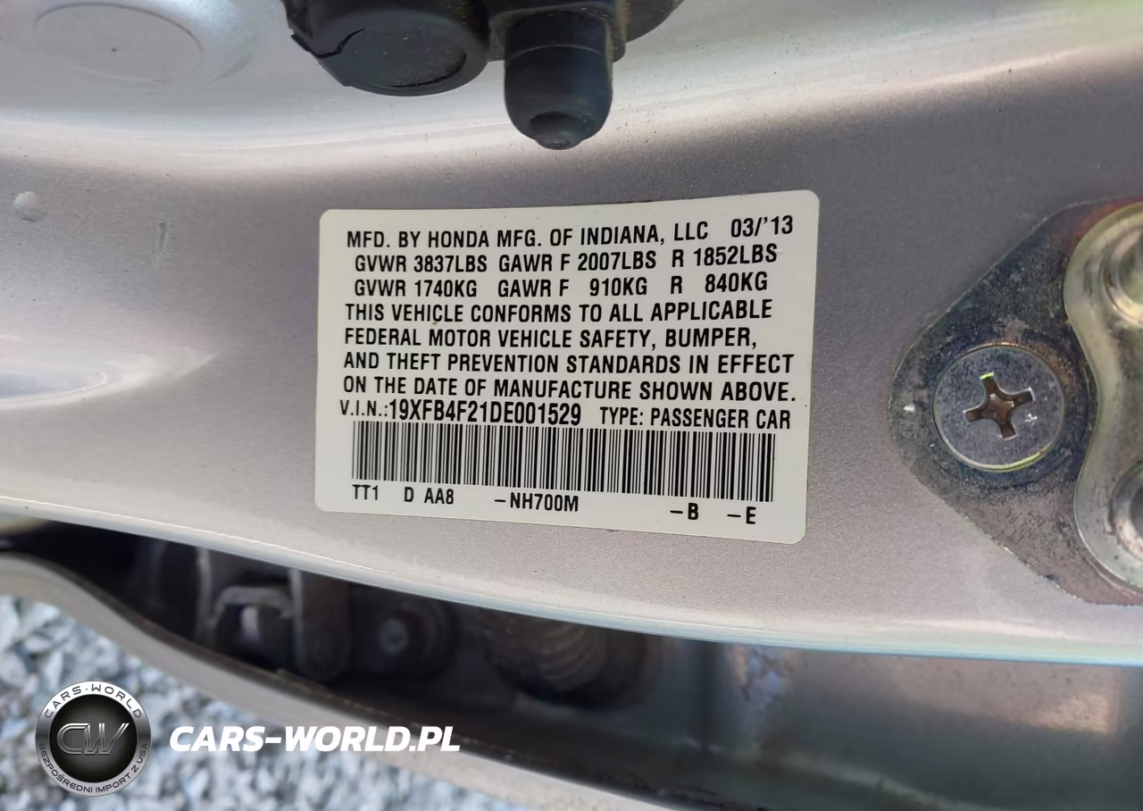 2013 Honda Civic Hybrid VIN:19XFB4F21DE001529 - 9