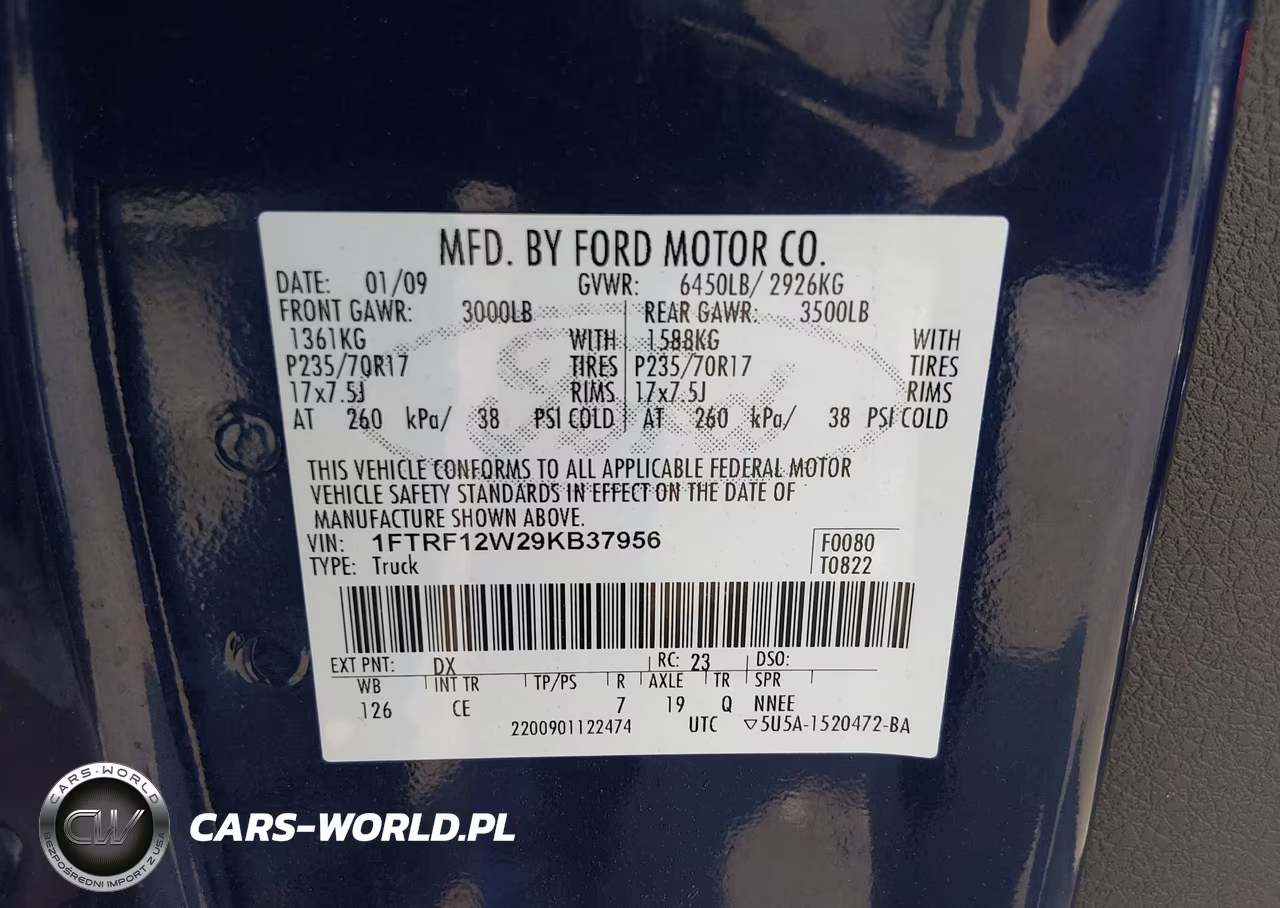 2009 Ford F-150 Stx-Xl-Xl W-Midbox Prep-Xlt-Xlt W-Midbox Prep VIN:1FTRF12W29KB37956 - 9