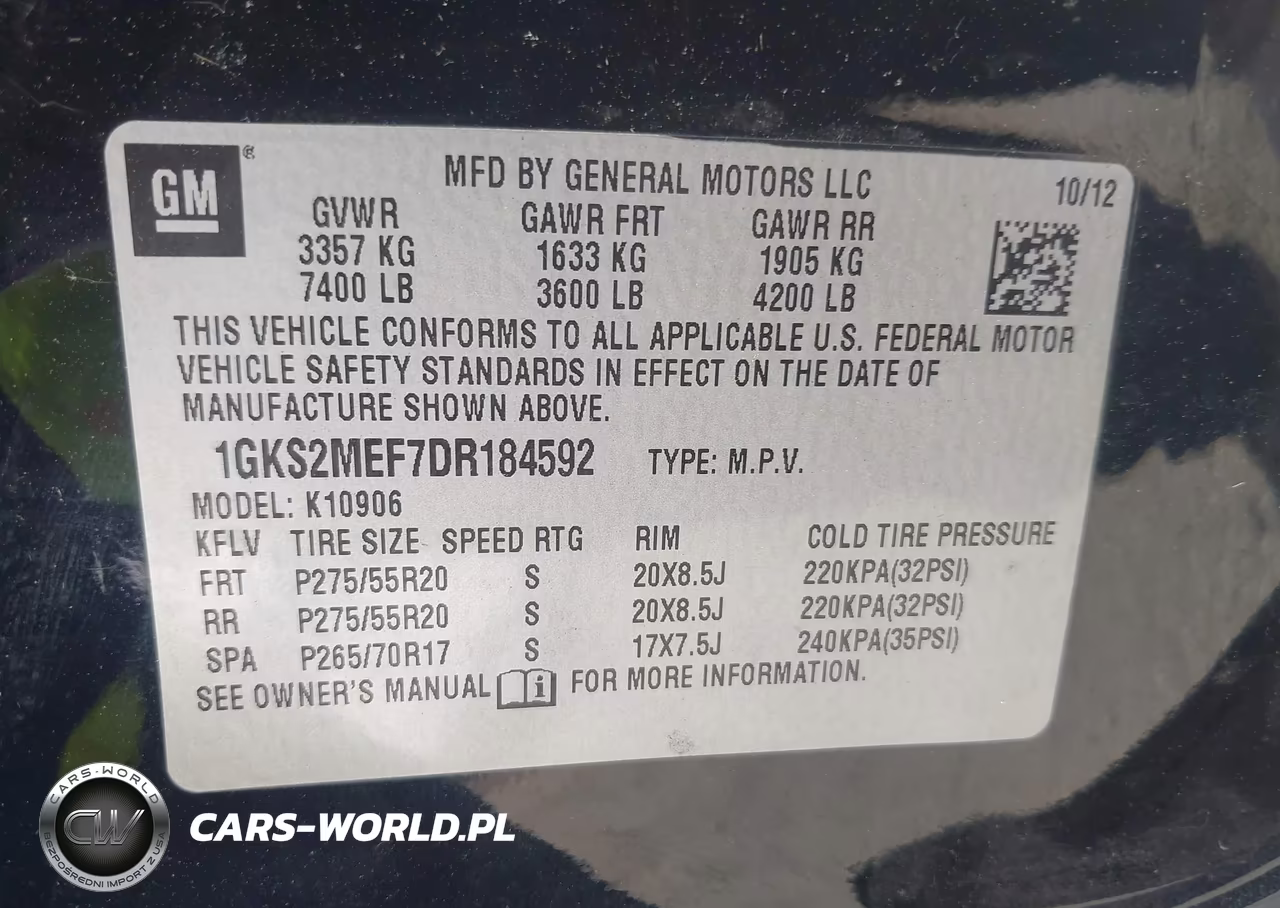 2013 GMC Yukon Xl 1500 Denali VIN:1GKS2MEF7DR184592 - 9