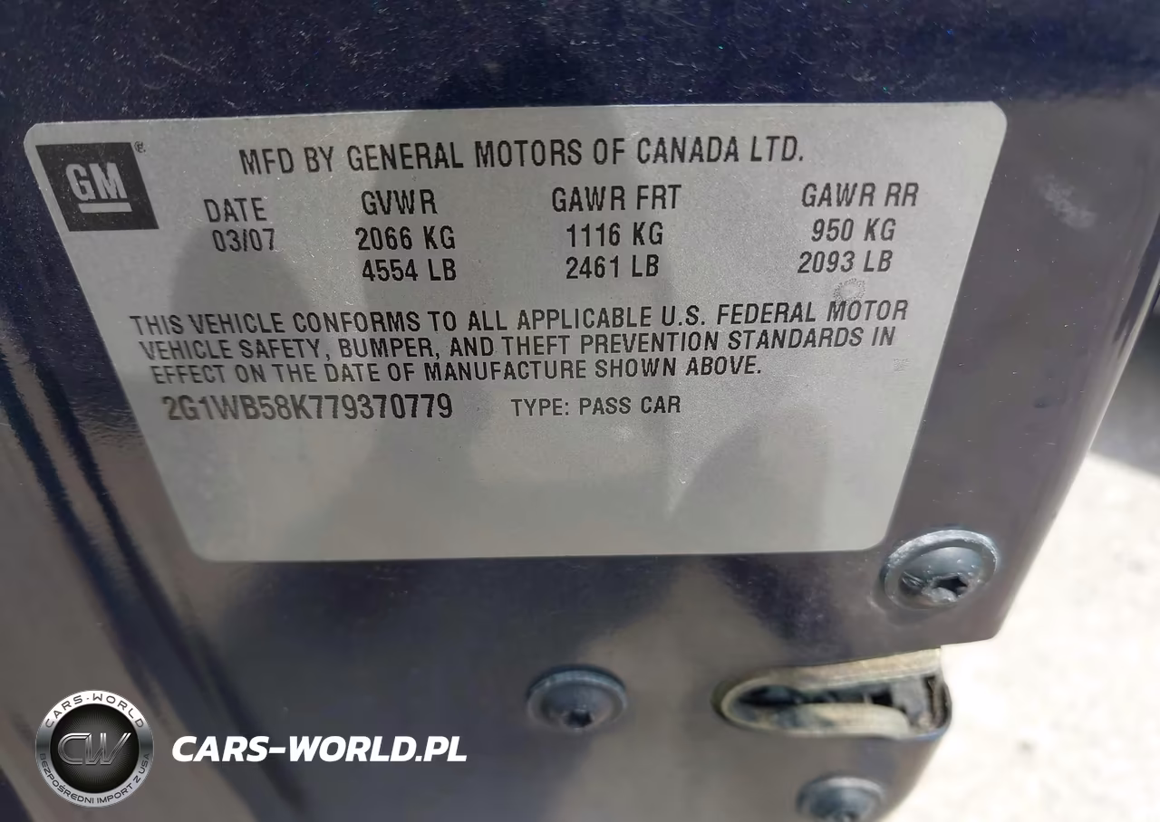 2007 Chevrolet Impala Ls VIN:2G1WB58K779370779 - 9