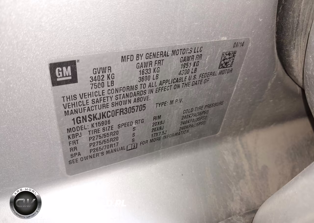 2015 Chevrolet Suburban Lt VIN:1GNSKJKC0FR305705 - 9