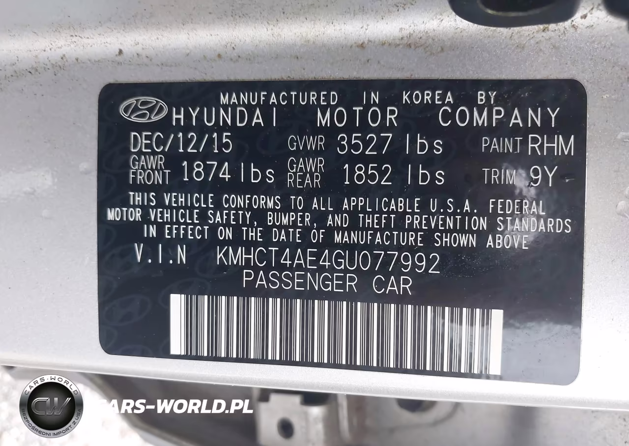 2016 Hyundai Accent Se VIN:KMHCT4AE4GU077992 - 9