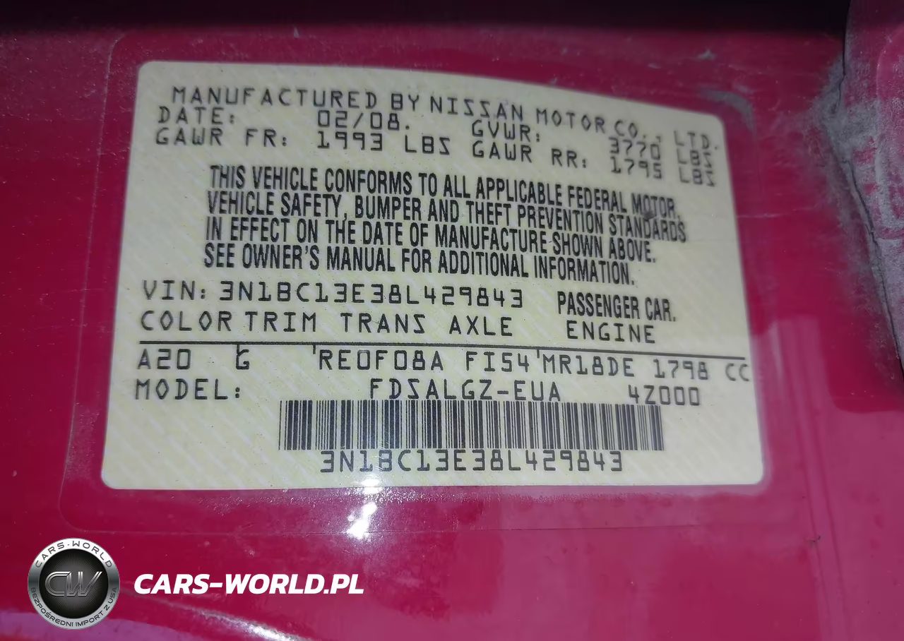 2008 Nissan Versa 1.8 Sl VIN:3N1BC13E38L429843 - 9
