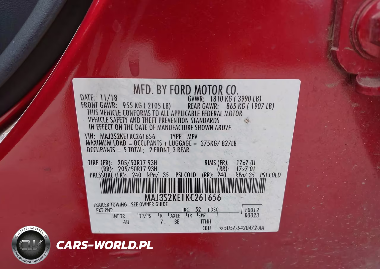 2019 Ford Ecosport Titanium VIN:MAJ3S2KE1KC261656 - 9