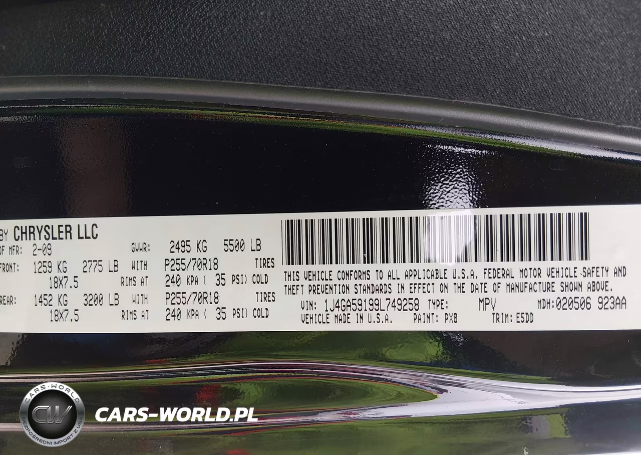 2009 Jeep Wrangler Unlimited Sahara VIN:1J4GA59199L749258 - 9