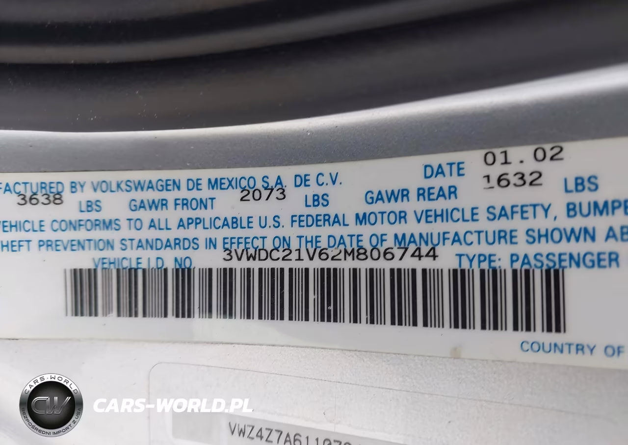 2002 Volkswagen Cabrio Glx VIN:3VWDC21V62M806744 - 9
