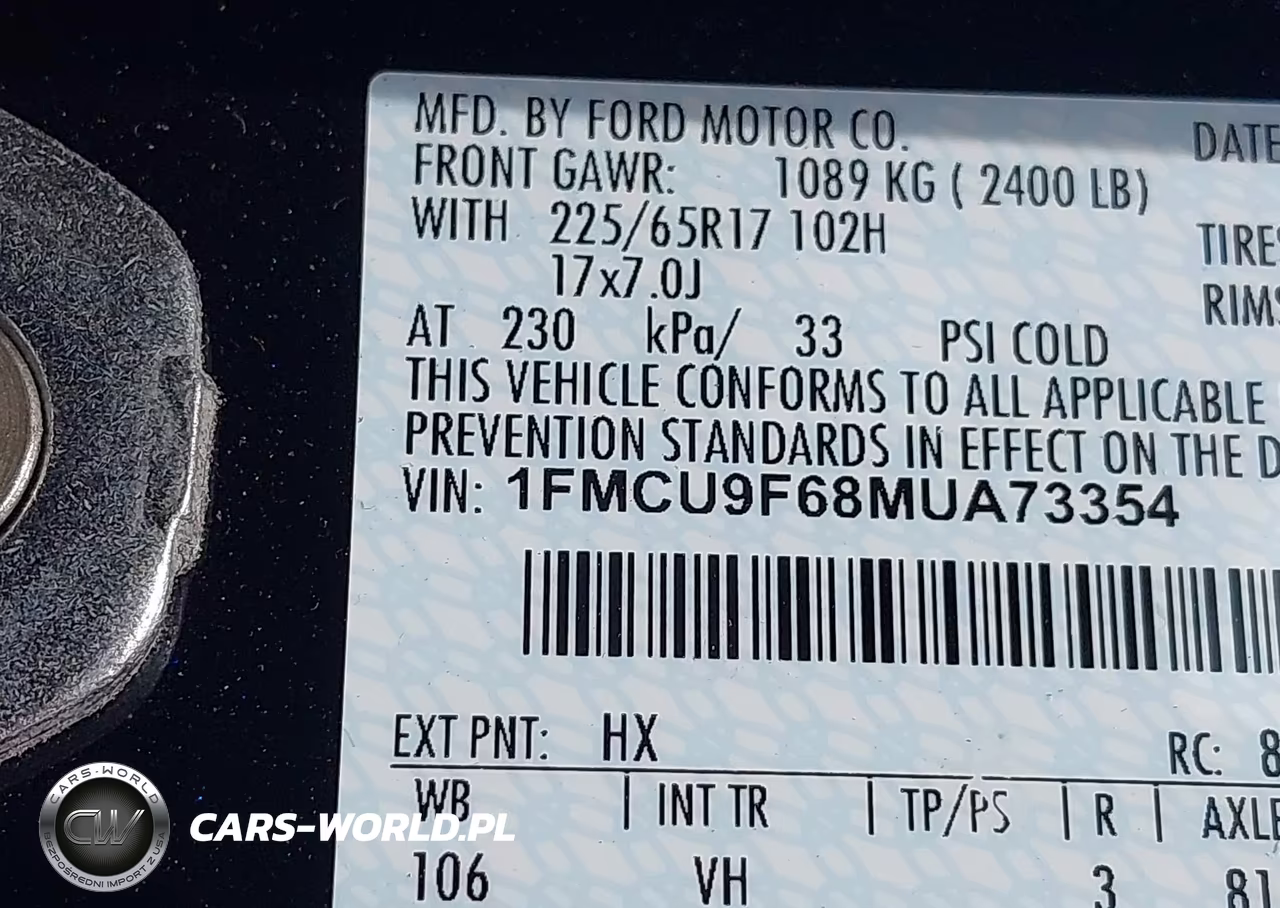 2021 Ford Escape S VIN:1FMCU9F68MUA73354 - 9