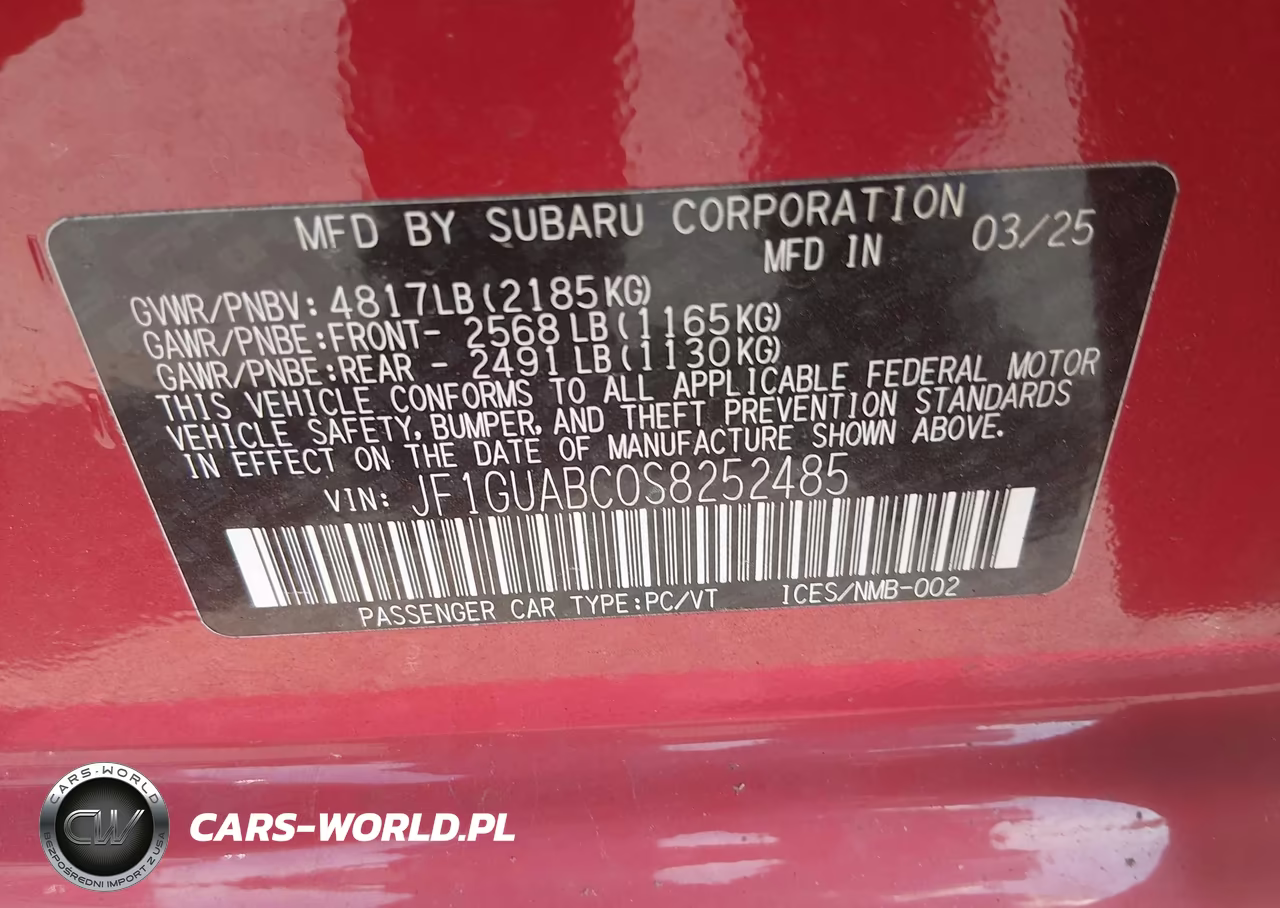 2025 Subaru Impreza Base 5-Door VIN:JF1GUABC0S8252485 - 9