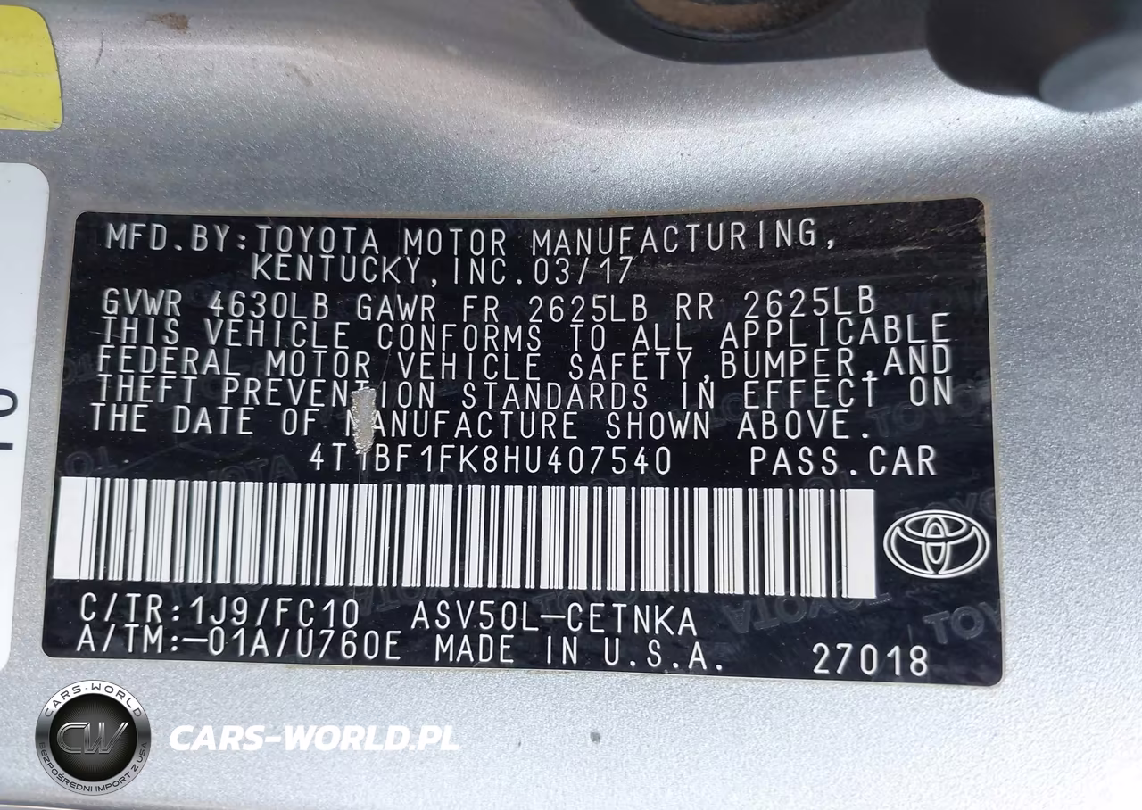 2017 Toyota Camry Le VIN:4T1BF1FK8HU407540 - 9