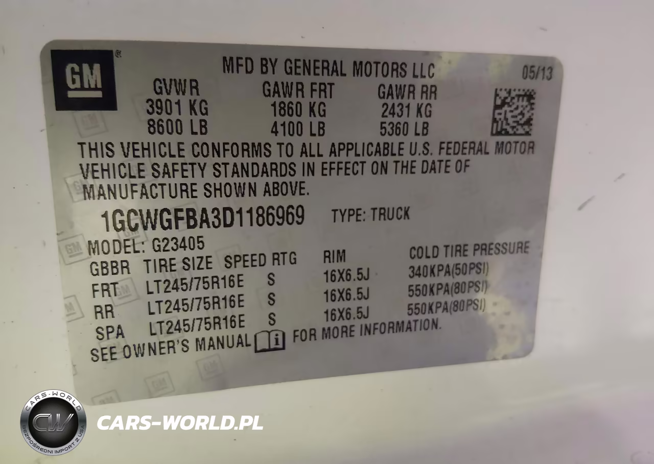 2013 Chevrolet Express 2500 Work Van VIN:1GCWGFBA3D1186969 - 9